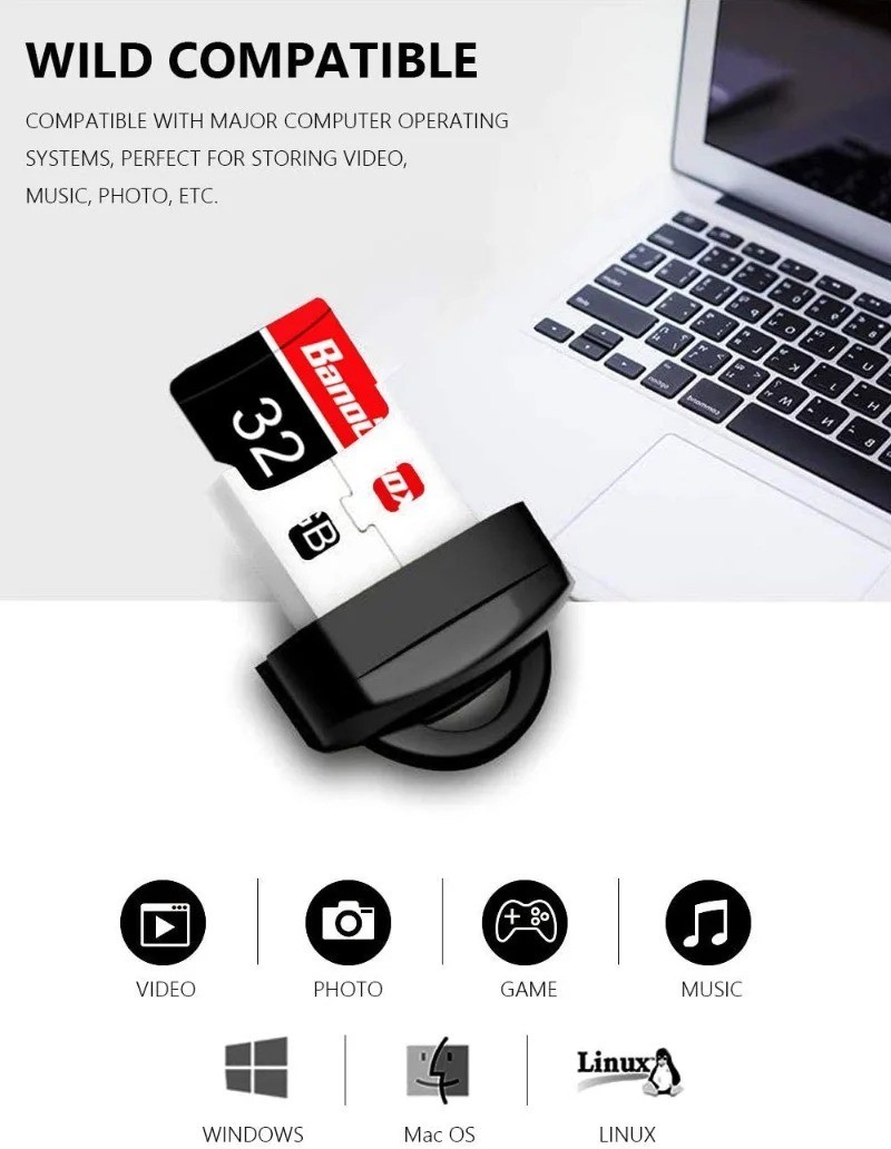 USB 2.0 Micro SD TF Card Reader Mini Memory Card Adapter for PC Laptop Mac