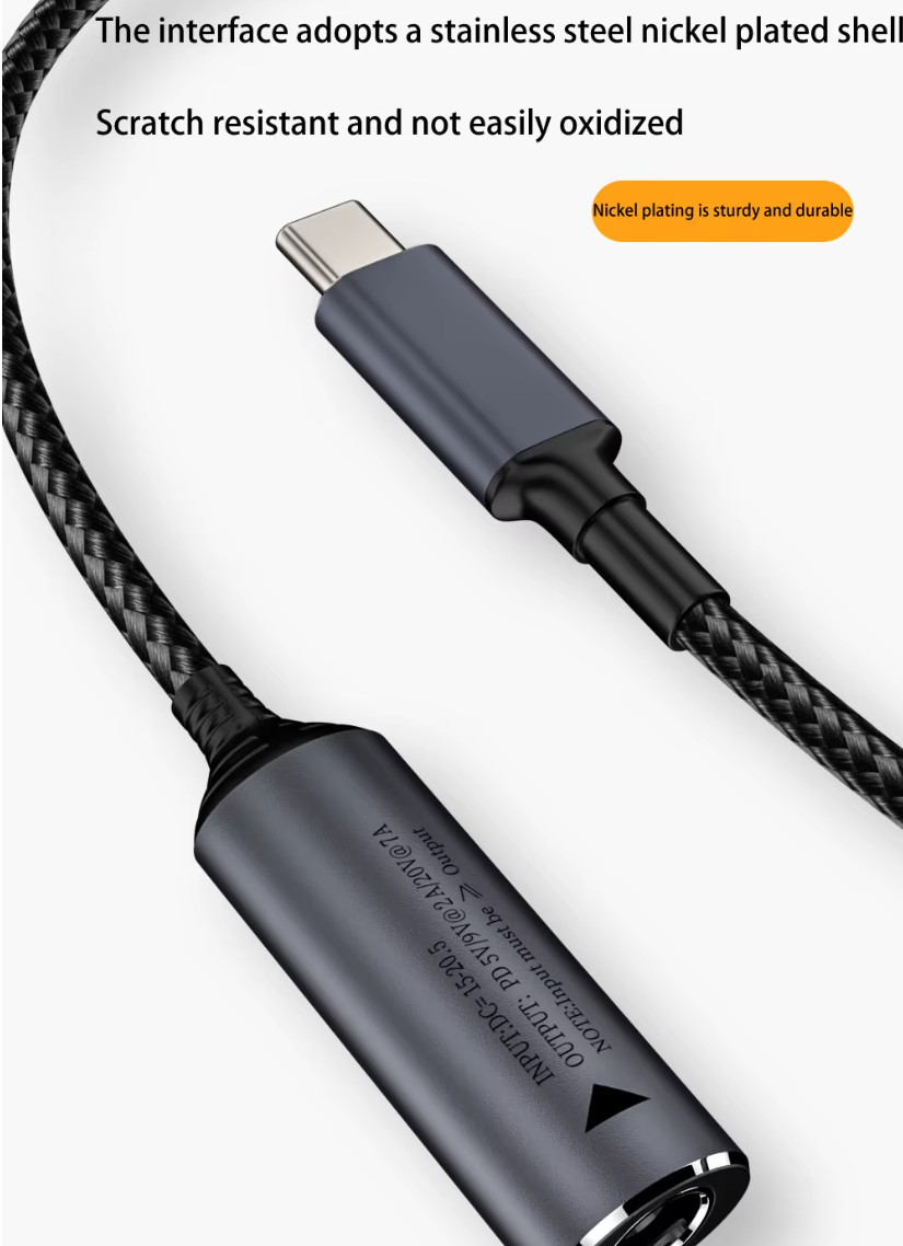 Lot 5 – 50 HP / DELL Power Adapter Converter Cable 7.4mm To USB-C Type Connector