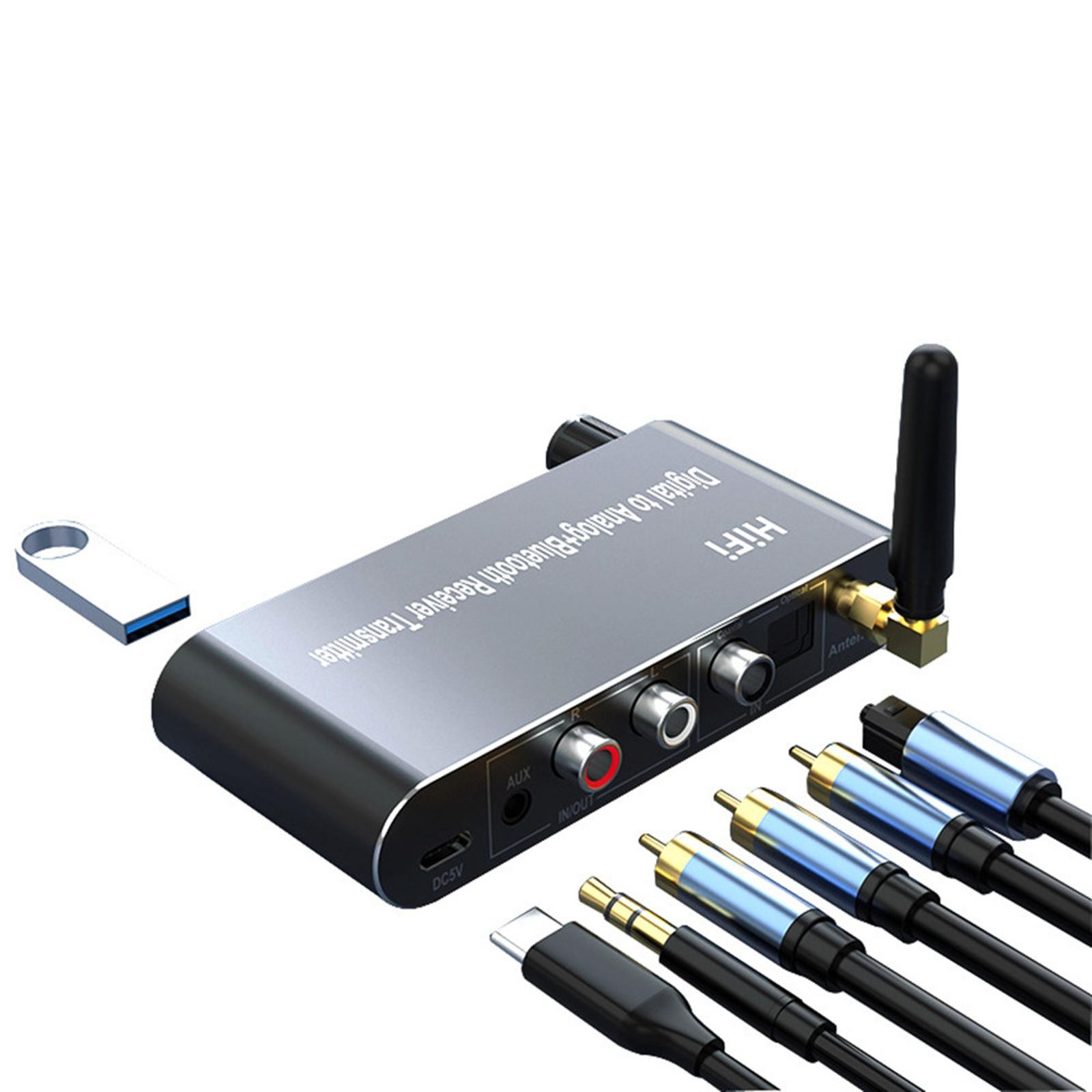 4 in 1 Bluetooth 5.1 Digital to Analog RCA Audio Adapter Receiver Transmitter h