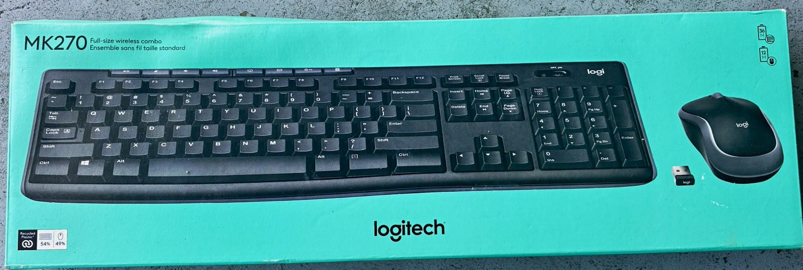 Logitech MK270 Wireless Keyboard & Mouse Combo Plug & Play QWERTY Black 1000DPI