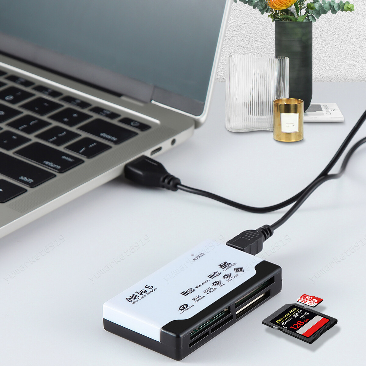 Type C Micro SD TF CF Card Reader USB 2.0 Smart Memory Adapter Laptop Computer