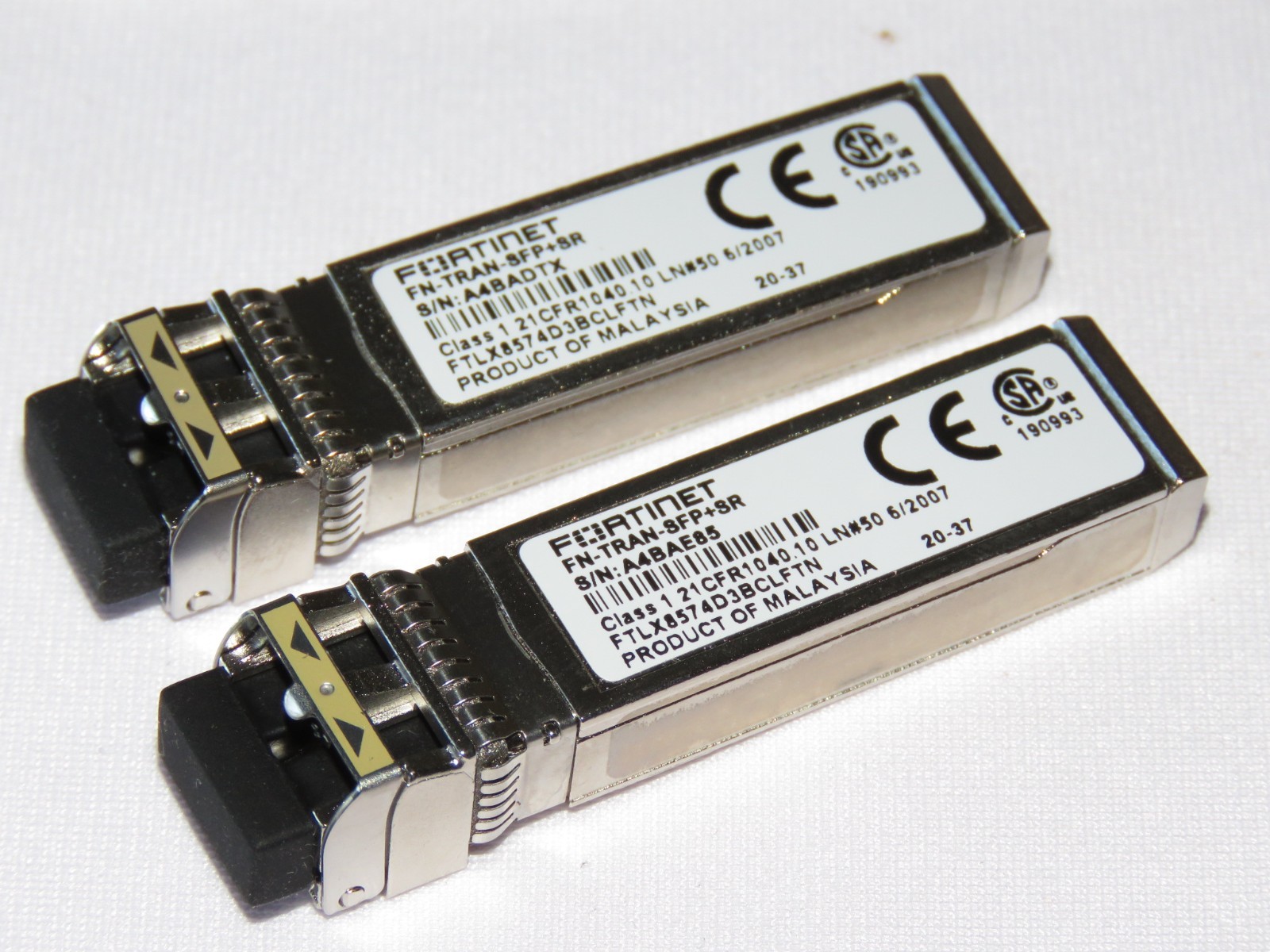 2Pcs Fortinet Transceiver Module FN-TRAN-SFP+SR SFP-10G-SR-85C Up to 550m 10Gbps