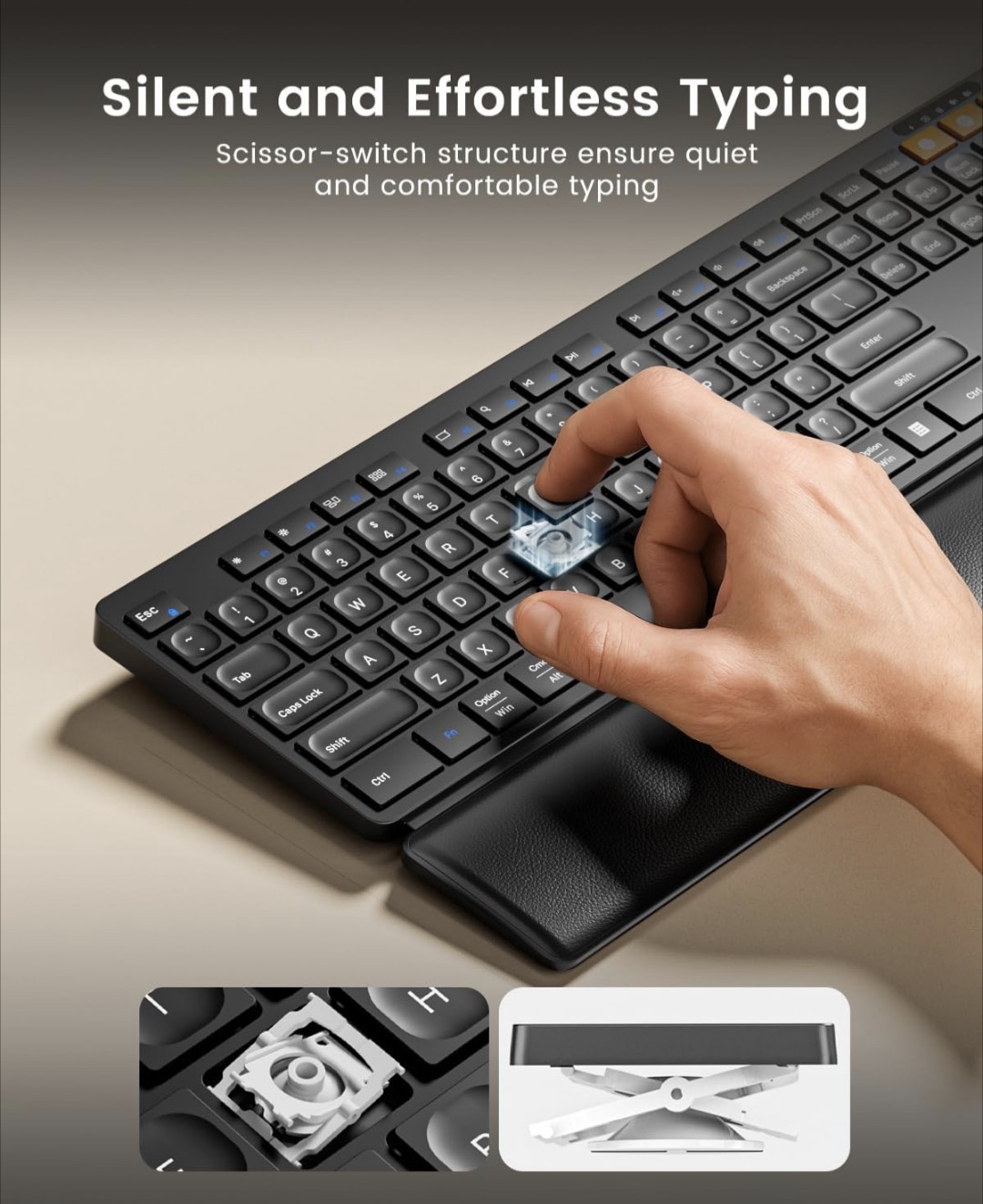 ProtoArc Ergonomic Keyboard Mouse Combo Wireless Bluetooth Rechargeable