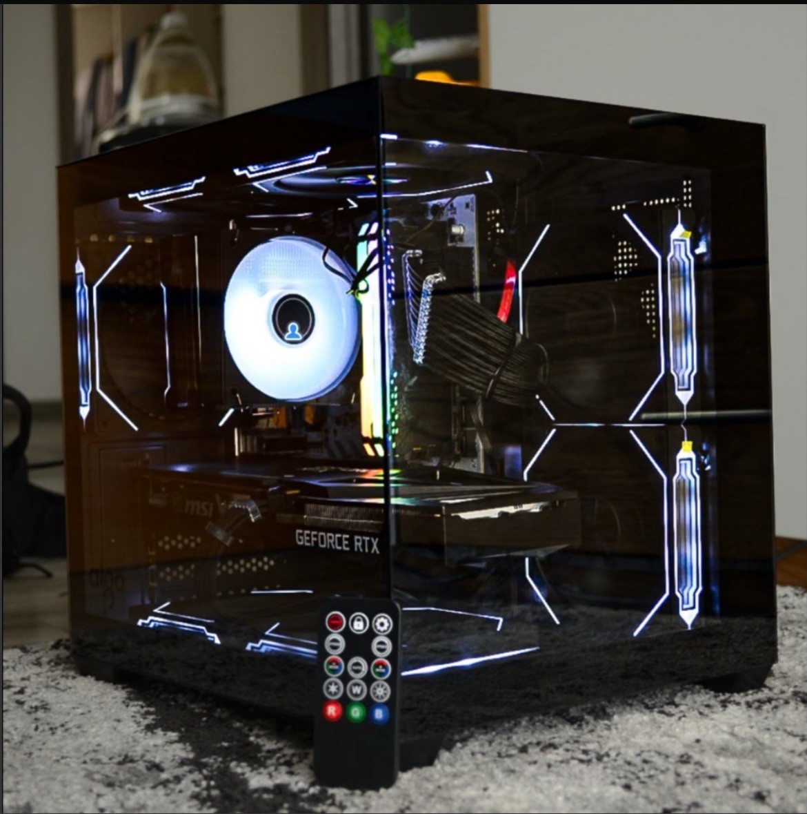 Gaming PC Desktop Mit RGB Lüfter, Fernbedinung, Mit Windows 11 Und Nvidia GPU