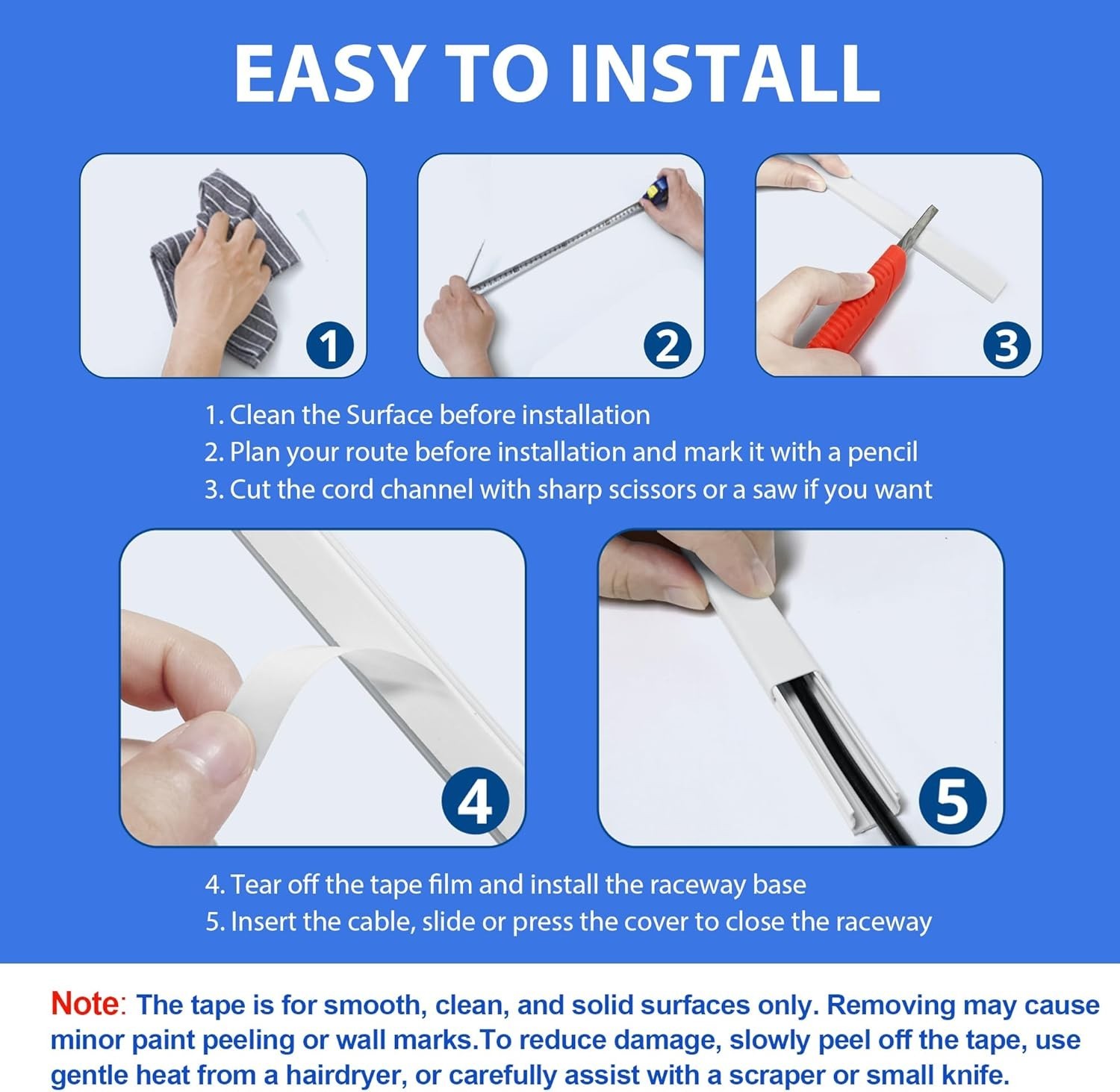PVC Cord Hider, 102in – Simplify Your Cable Management Effortlessly