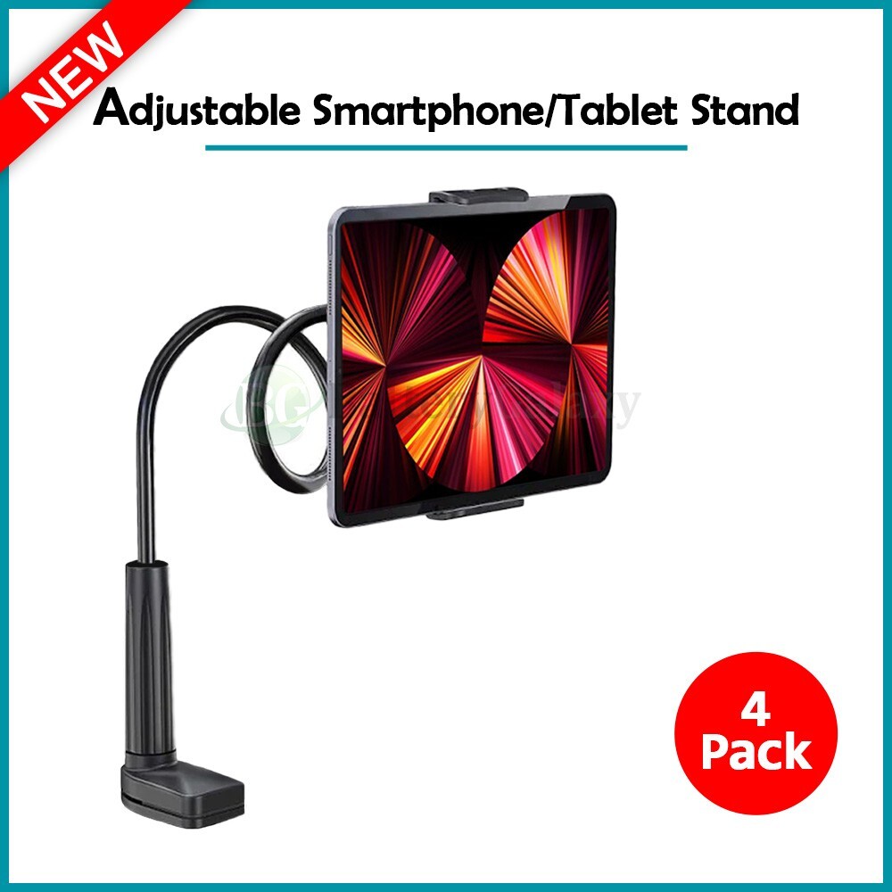 4X 2-in-1 Holder Phone Mount Tablet Holder with Adjustable Goose Neck for iPhone