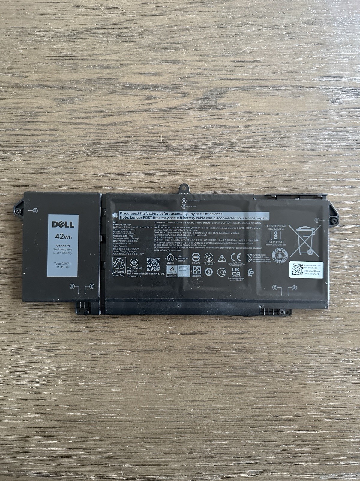 Genuine 42Wh 9JM71 Battery For Dell Latitude 5320 7320 7420 7520 Series