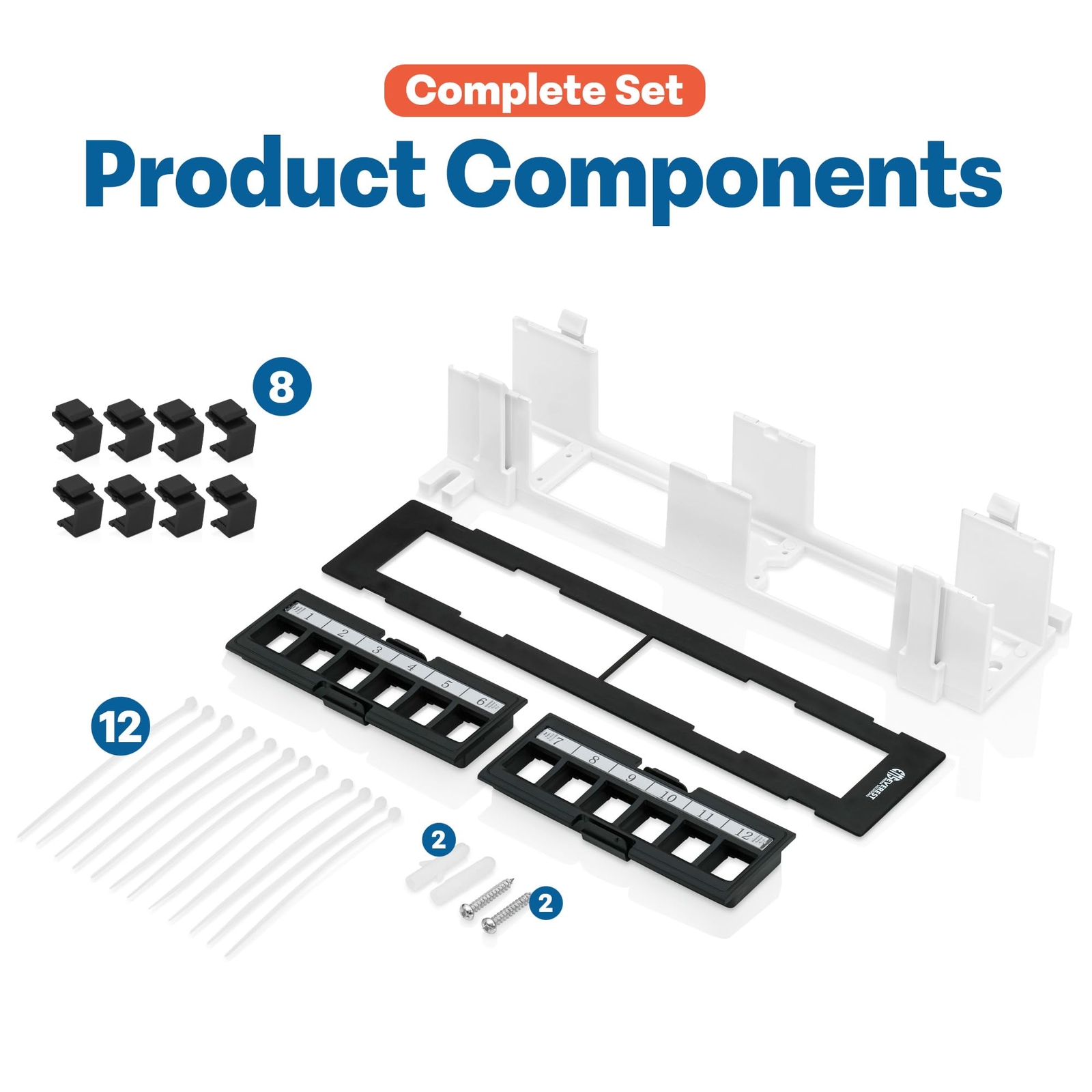 12 Port Keystone Patch Panel (1-Pack) – Use with Slim Profile Keystones ONLY …