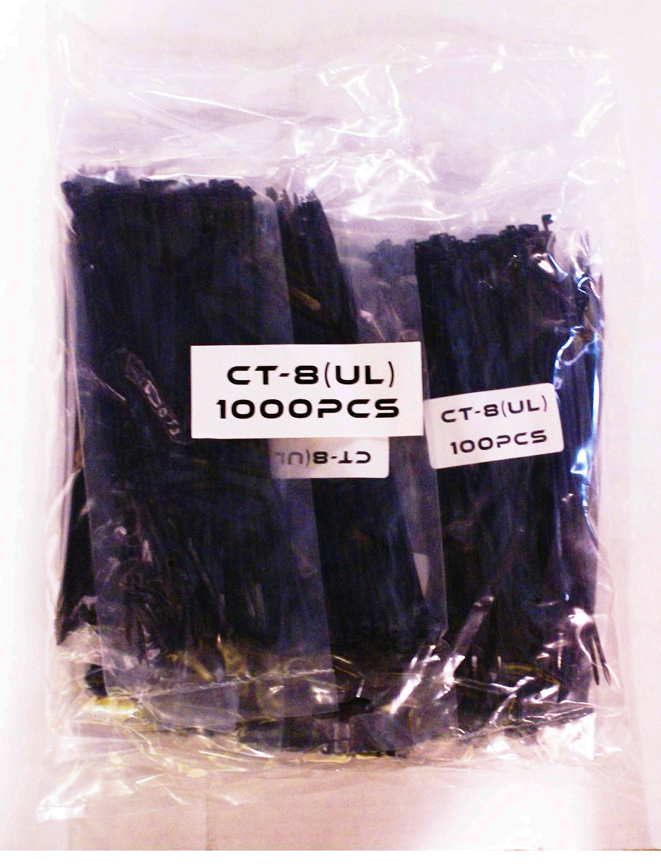 1000 PACK 50 LBS 8 INCH BLACK NYLON UV WEATHER RESISTANT ZIP TIE WIRE CABLE 8″