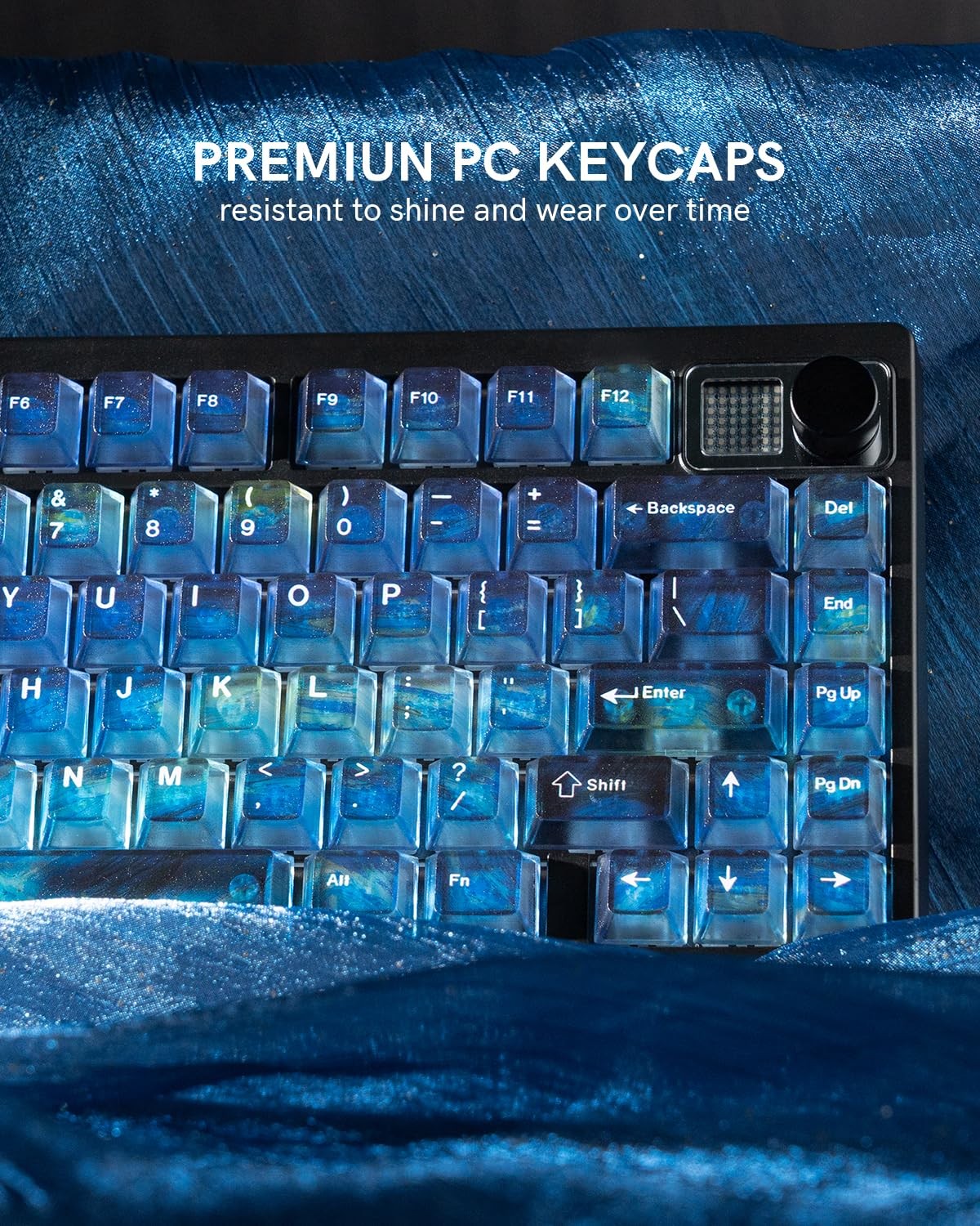 115 PCS Blue Transparent Keycaps Cherry Profile Fits 60/65/75/80/100 Percent