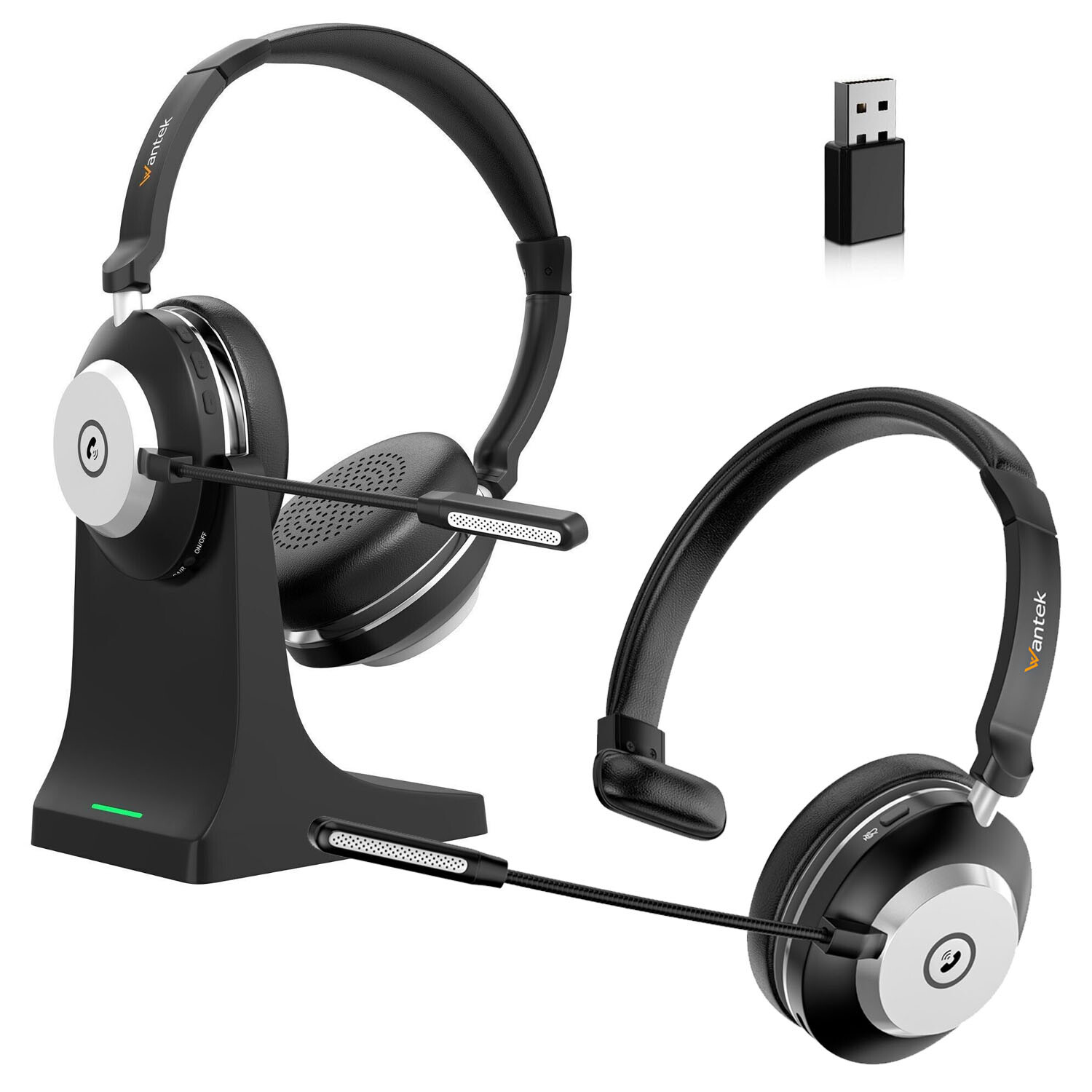 Wireless Headset Bluetooth Headphone with Mic USB Dongle for PC/Laptop/Cellphone