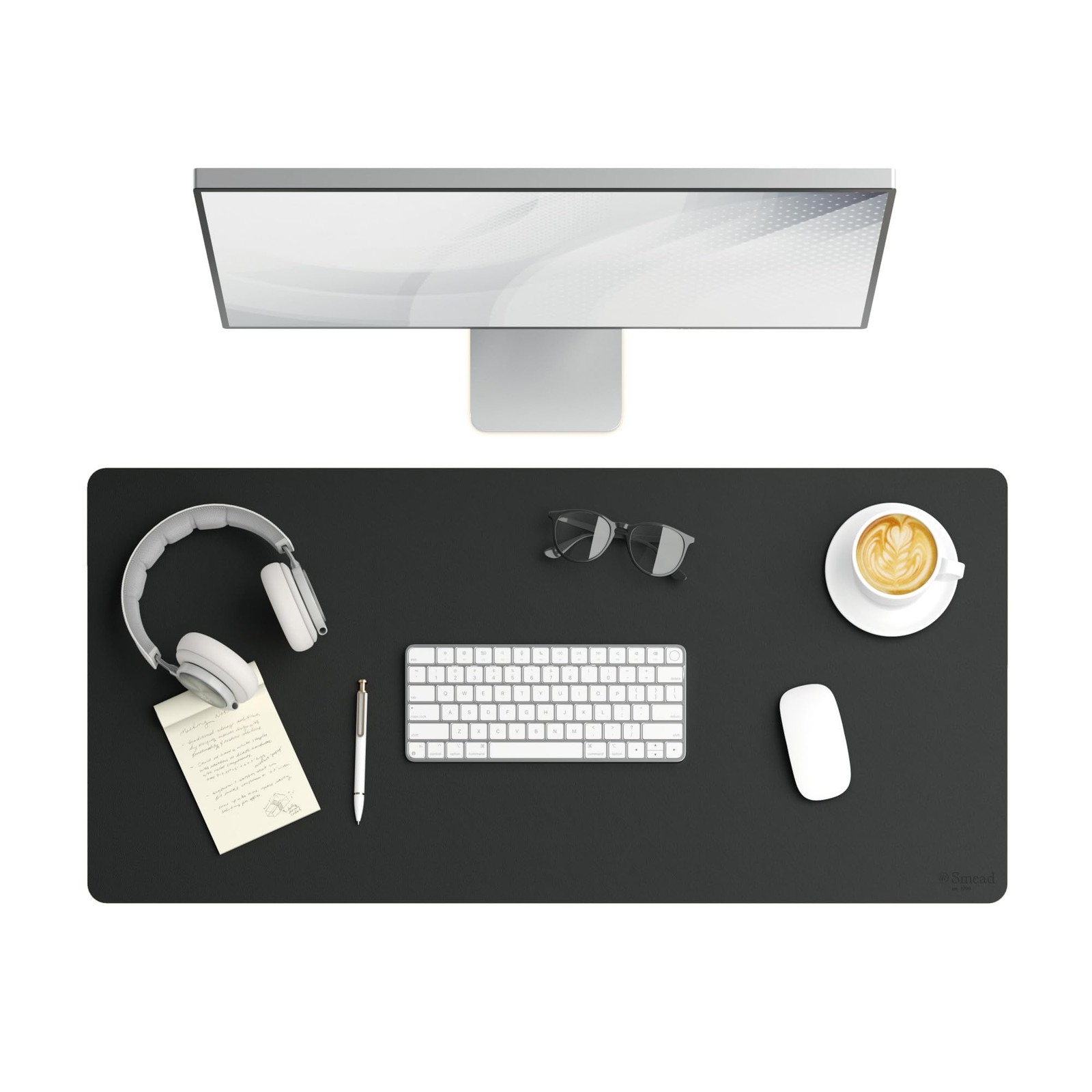 Desk Pad, Vegan Leather Desk Mat with Non-Slip Faux Suede Backing, Perfect De…