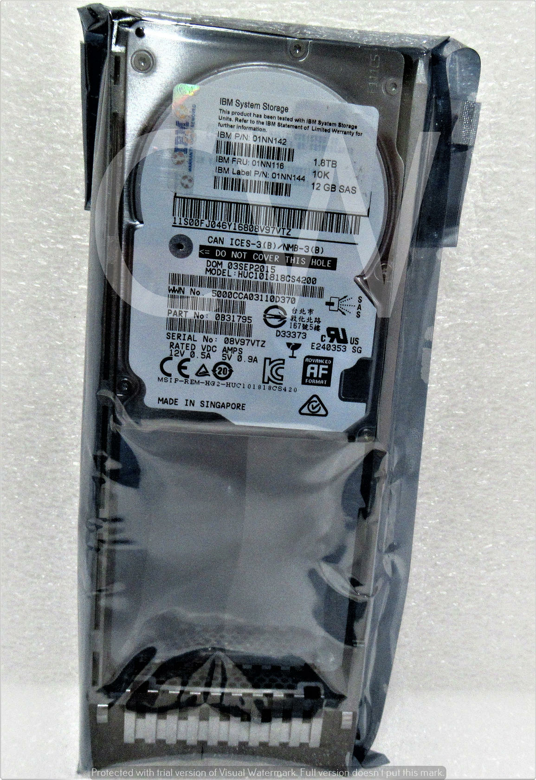 01NN116 01NN142 01NN144 IBM 1.8TB 10K 12Gb/s 2.5″ SAS Hard Drive For V5000 GEN2