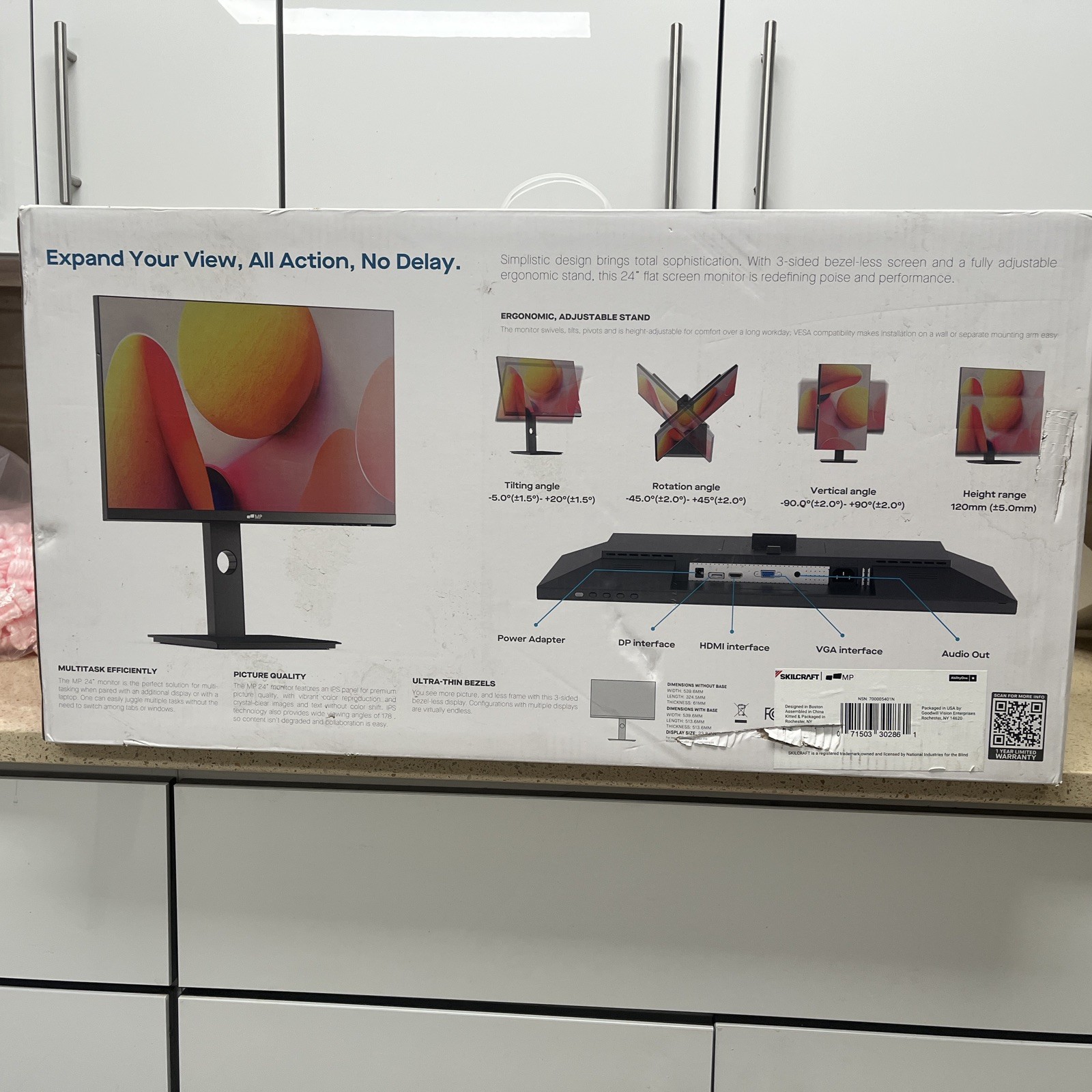 SKILCRAFT® 700005401N 24″ Class Full HD LCD Monitor – 16:9 – Black