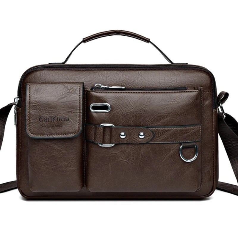 Men’s Retro Messenger Bag with Waterproof Design Large Capacity Laptop Briefcase