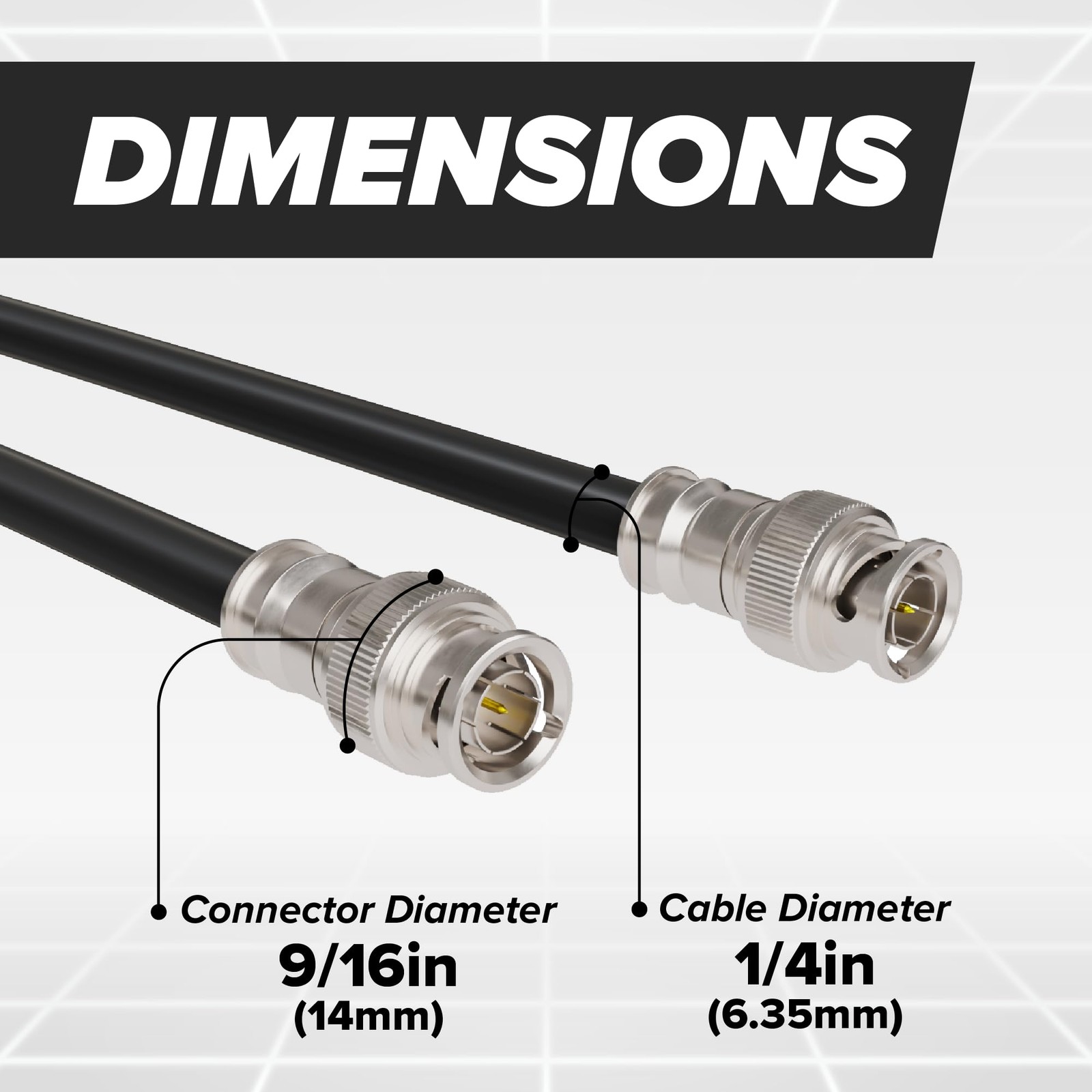 CIMPLE CO 35 FT BNC Cable Two Male BNC Connections 75 Ohm Low Loss HD-SDI SDI Ca