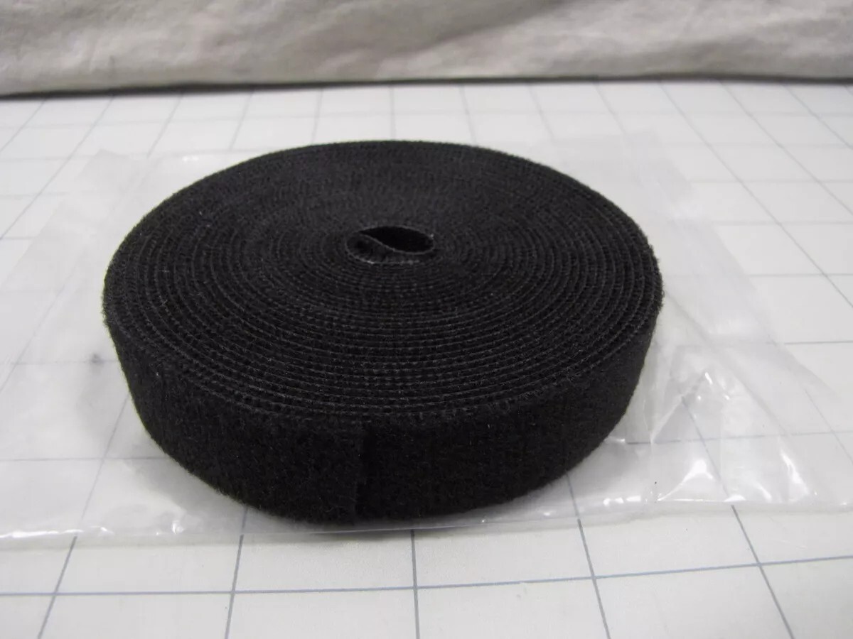 Hook and Loop Fastening Tape, 5 yards/roll, 0.75 in, Black 5828