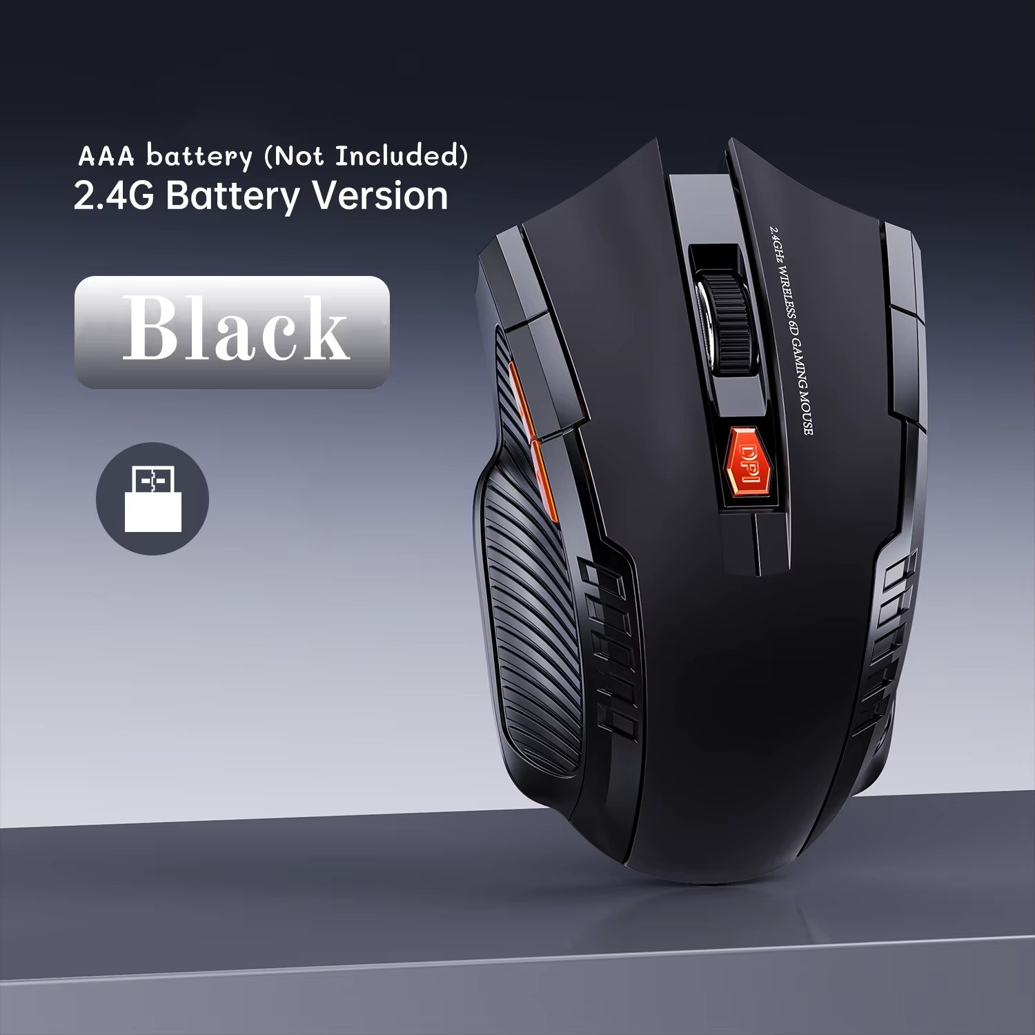 2.4G Wireless Gaming Mouse 6 Buttons Adjustable DPI USB Receiver PC Laptop