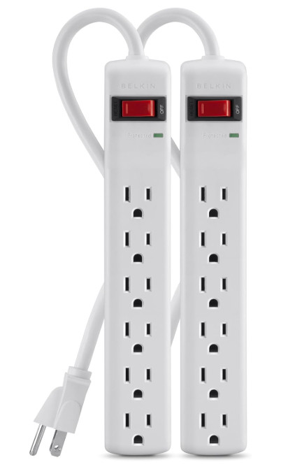 Belkin 6-Outlet Surge Protector 2-Pack with 2 feet cord *BRAND NEW!*
