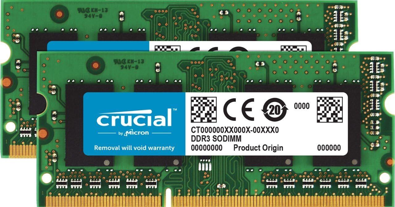 Crucial DDR3L 16GB Kit 2x8GB 1600 MHz PC3L-12800 1.35V Laptop RAM Sodimm Memory