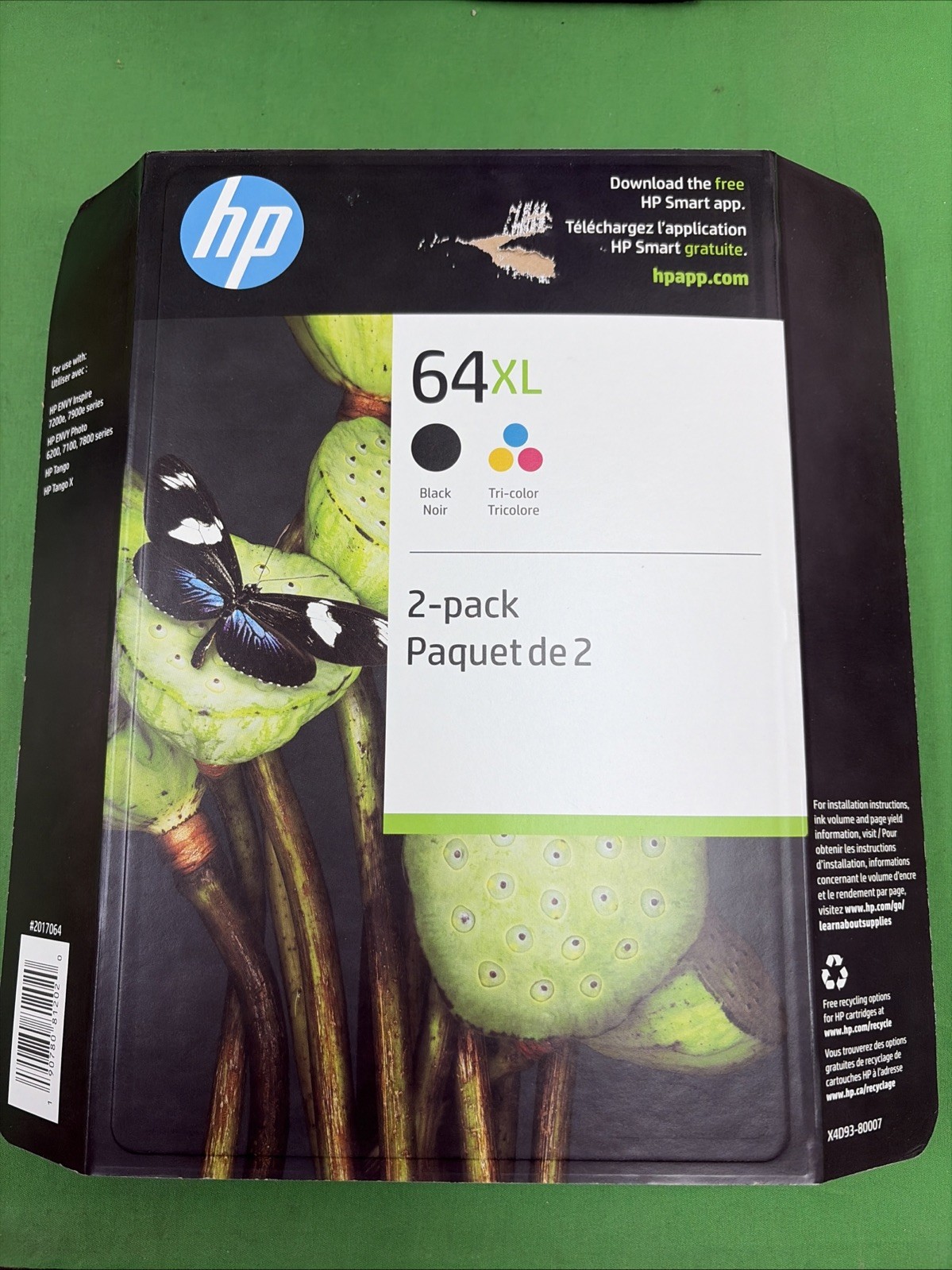 HP 64XL Black & Tricolor Combo Ink Cartridges X4D93BN Exp 02-28 New
