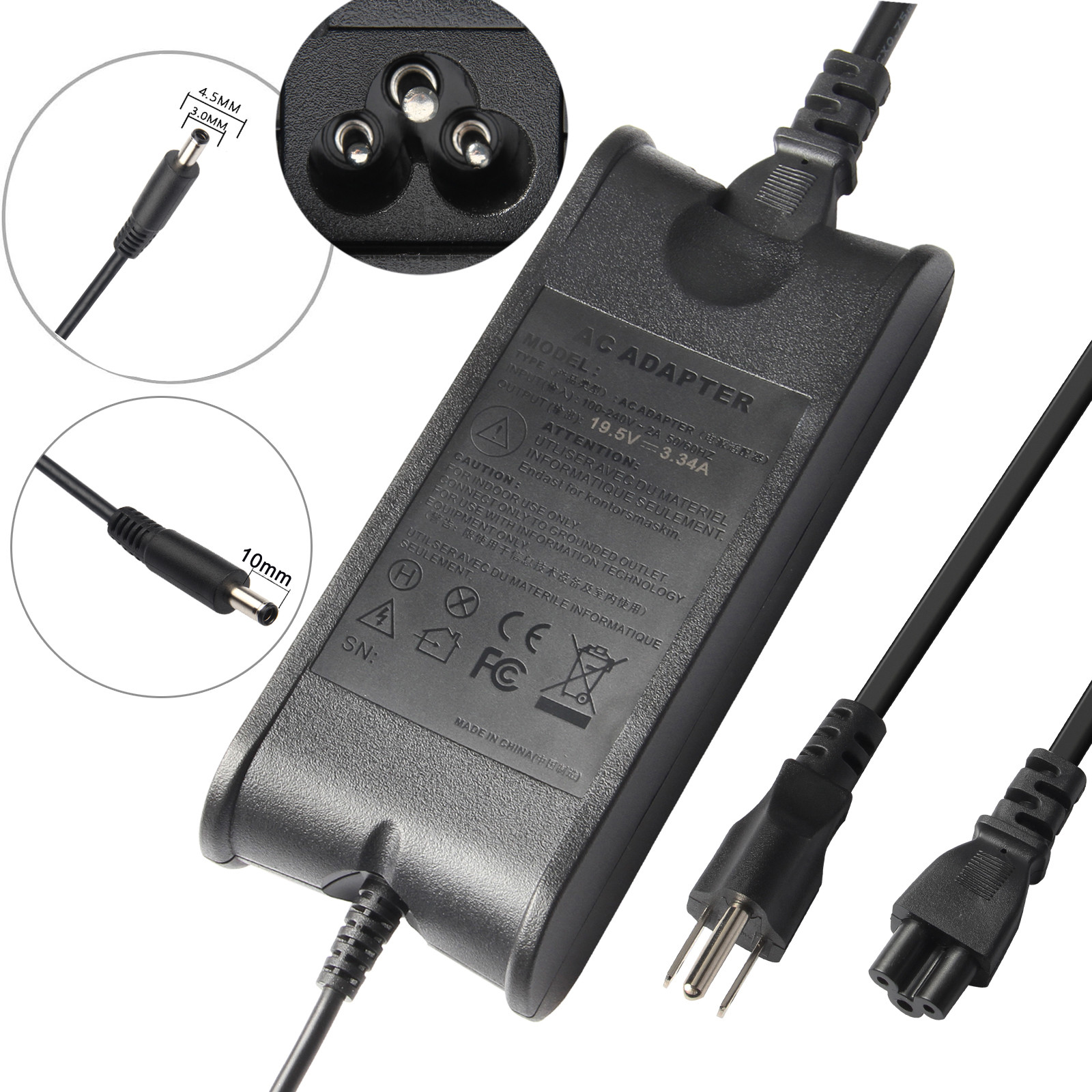 For Dell Optiplex 3020 3040 7040 9020 Micro Desktop 65W AC Adapter Power Charger