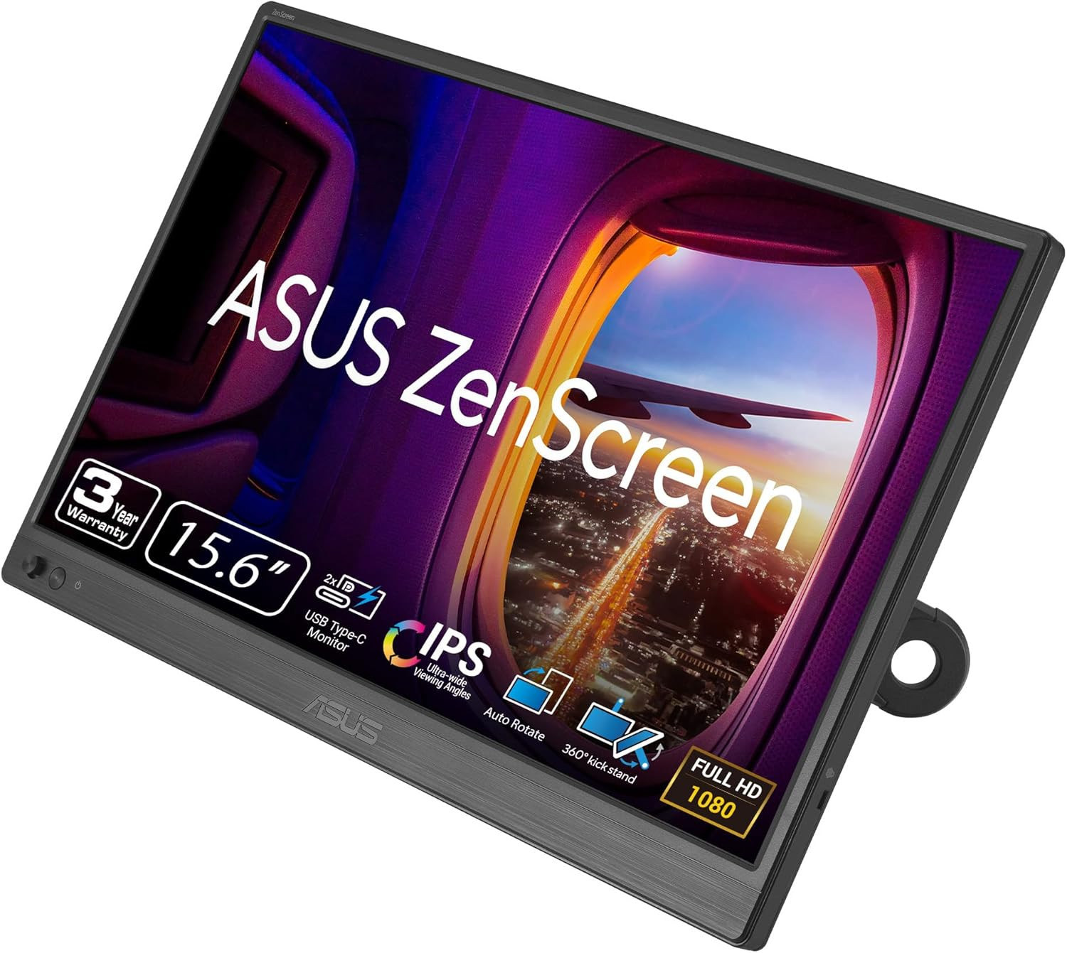 ASUS Zenscreen 15.6” Portable Monitor for Laptop (MB169CK) – Dual USB-C, Mini-Hd
