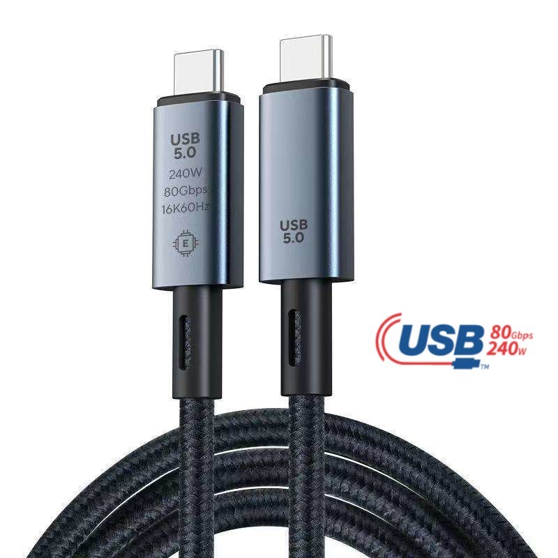 Thunderbolt 5 USB-C Premium Data Charging Cable 80Gbps PD240W 16K USB5 3ft