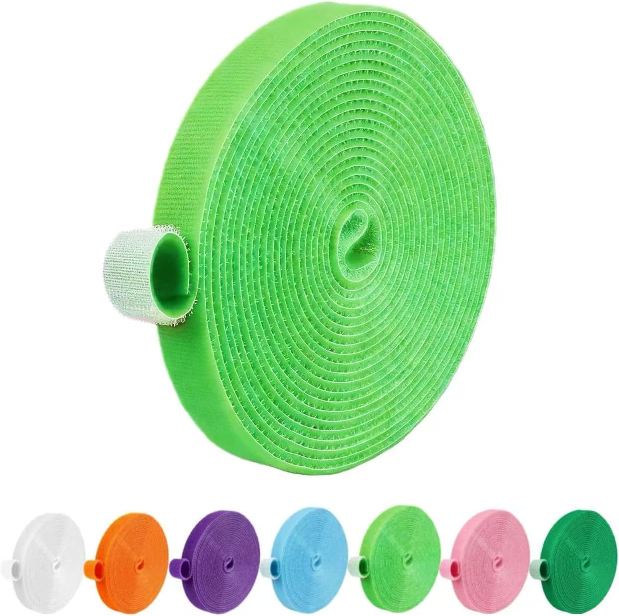 32FT Reusable Fastening Tape Cable Ties Double-Sided Hook-And-Loop Cable Managem