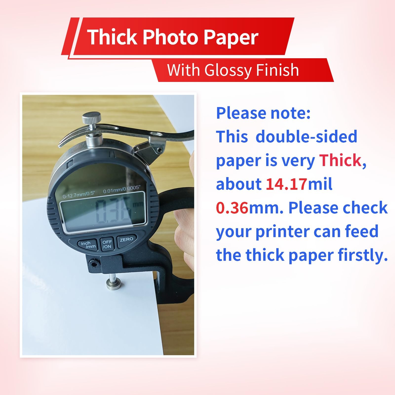 Heavyweight Double Sided Glossy Photo Paper Cardstock 8.5×11 In 300gsm 20 Sheets