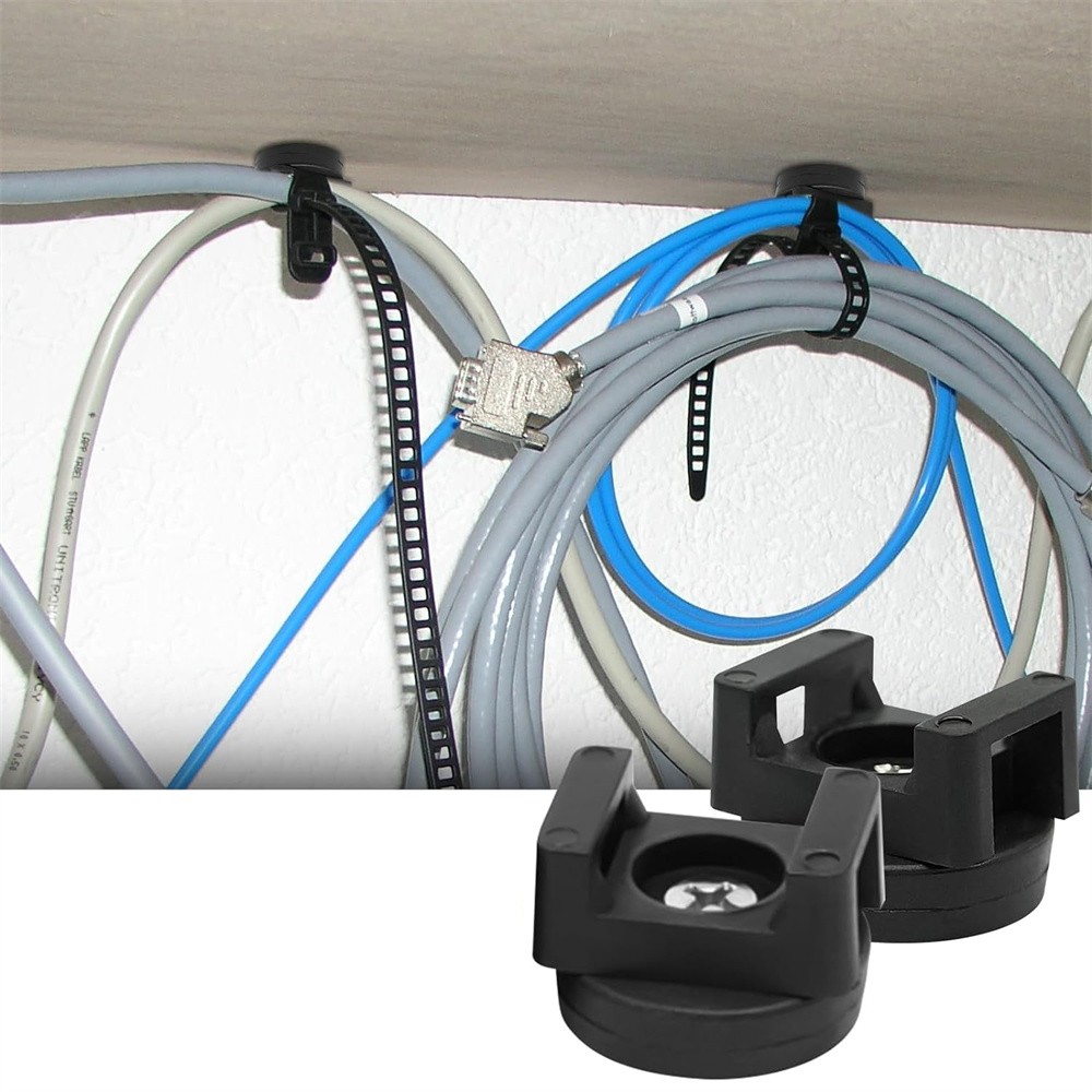 20Pcs Magnetic Cable Zip Tie Mount Base Wire Clips Management Base Holder USA