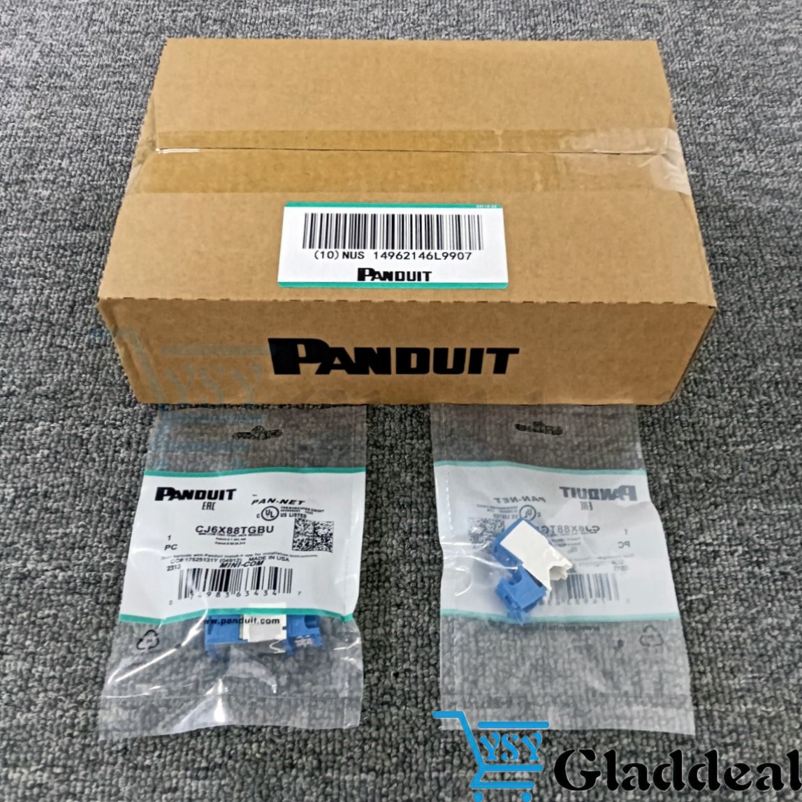 New CJ6X88TGBU (BOX OF 50) For Panduit Cat6a 10 Gig Mini-Com Jack Blue
