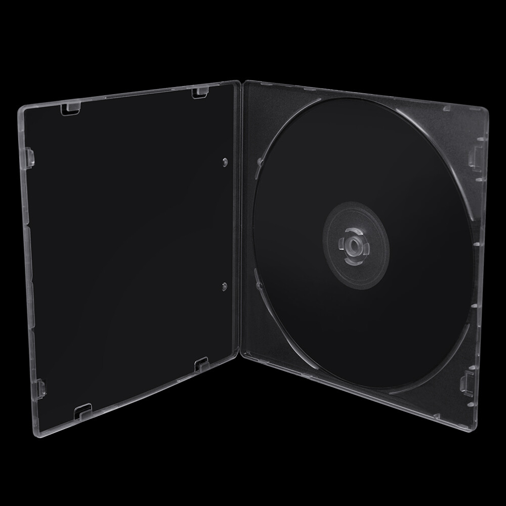 100 Pack Standard Clear DVD Case CD Jewel Holder Single Disc Storage Clear Tray