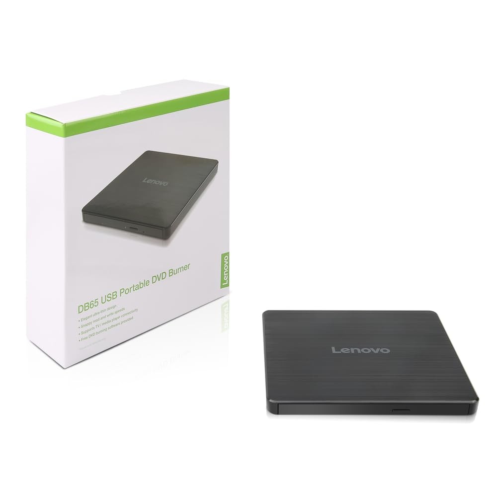 Lenovo Ultra Slim DVD Portable Burner USB 2.0 Optical Drive for Mac Windows