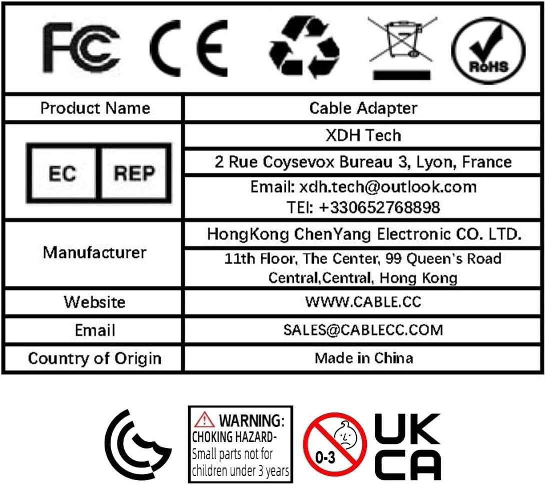 chenyang CAT6 RJ45 Flush Mount Male to Female LAN Ethernet Black Round Type