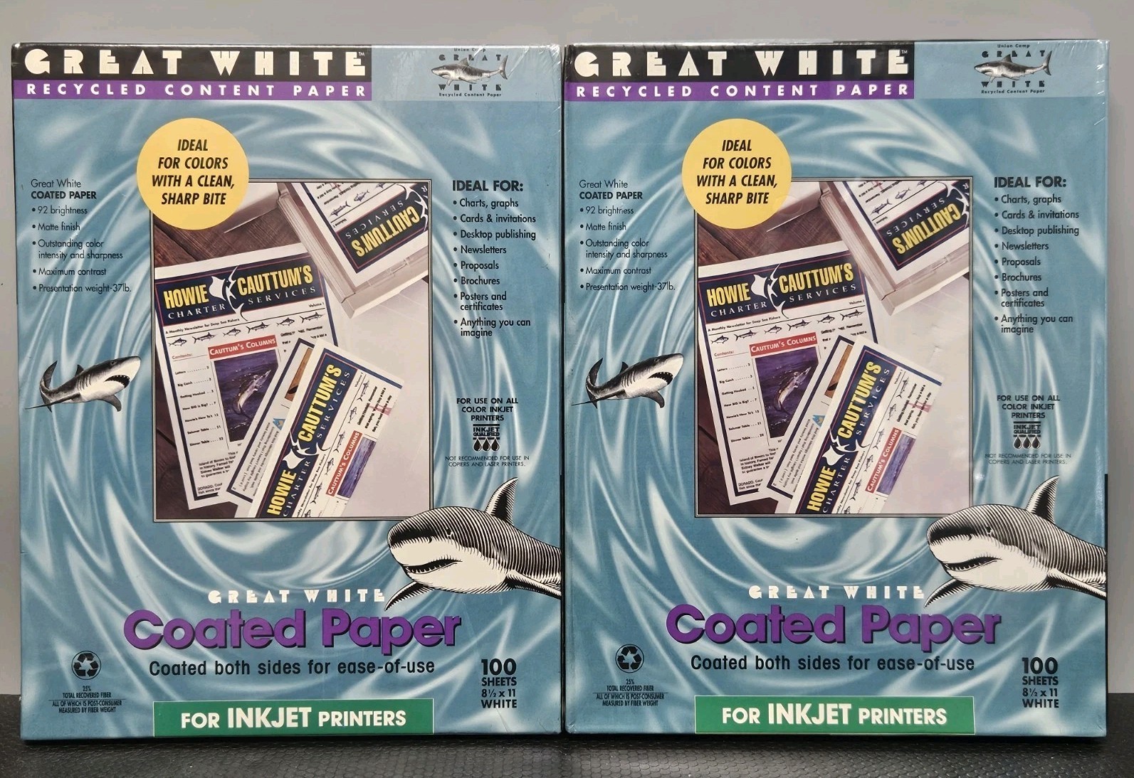 2x Great White 8.5″ x 11″ Coated Paper For Inkjet Printers 100 Sheets