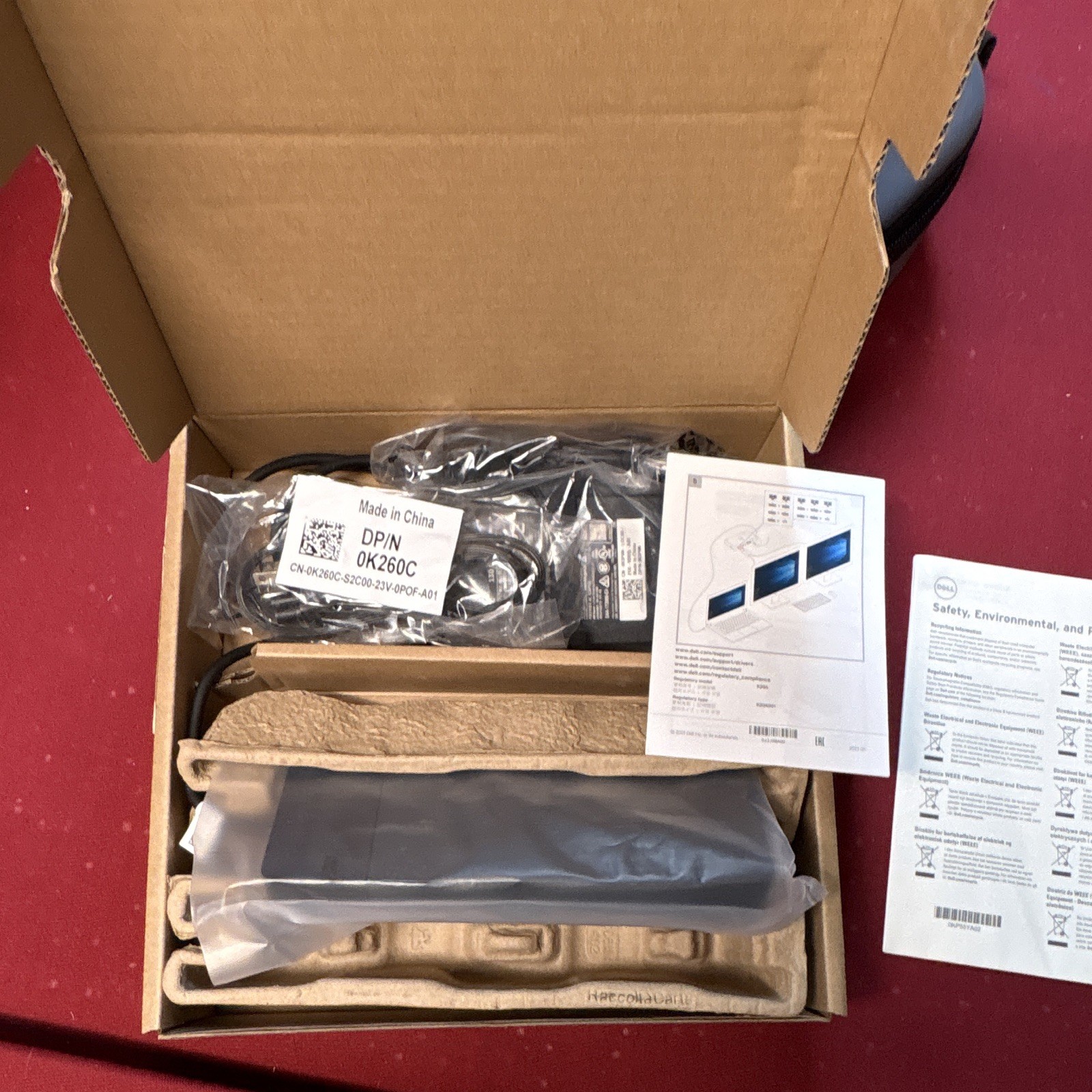 Dell Docking Station w/ Power Adapter, Black, For Dell, DP/N 0K260C