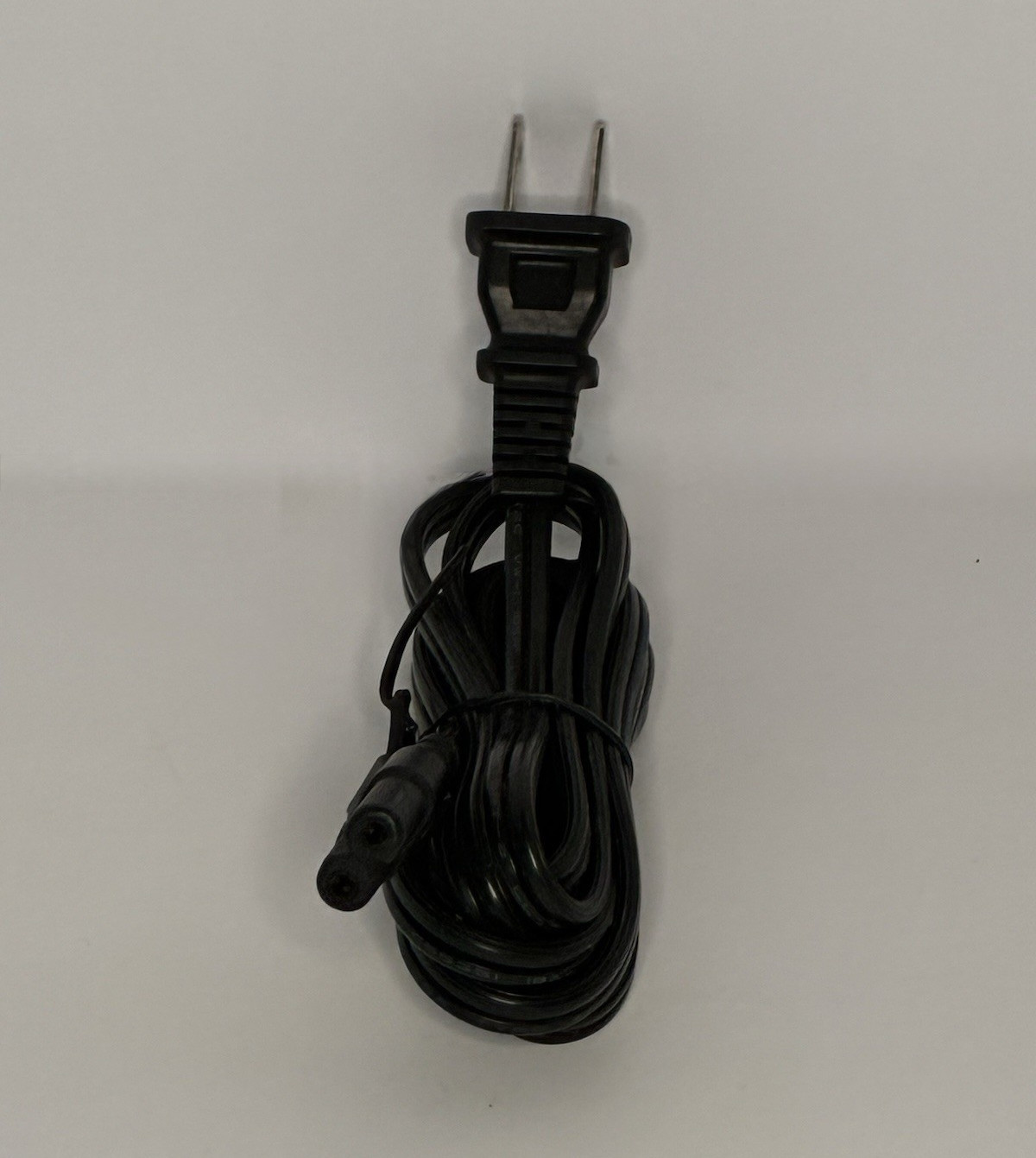Black AC Power Cable Cord, NEMA 1-15P 2-Prong Plug to Barrel Connector