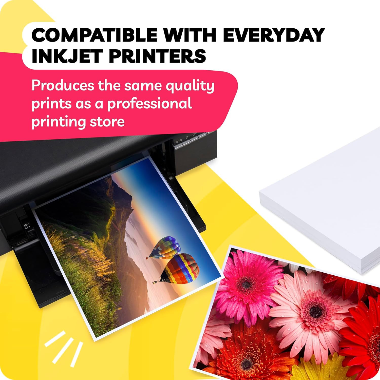 Glossy Photo Paper for Printer 8.5 X 11″ – (100 Sheets) – Works with Inkjet Prin