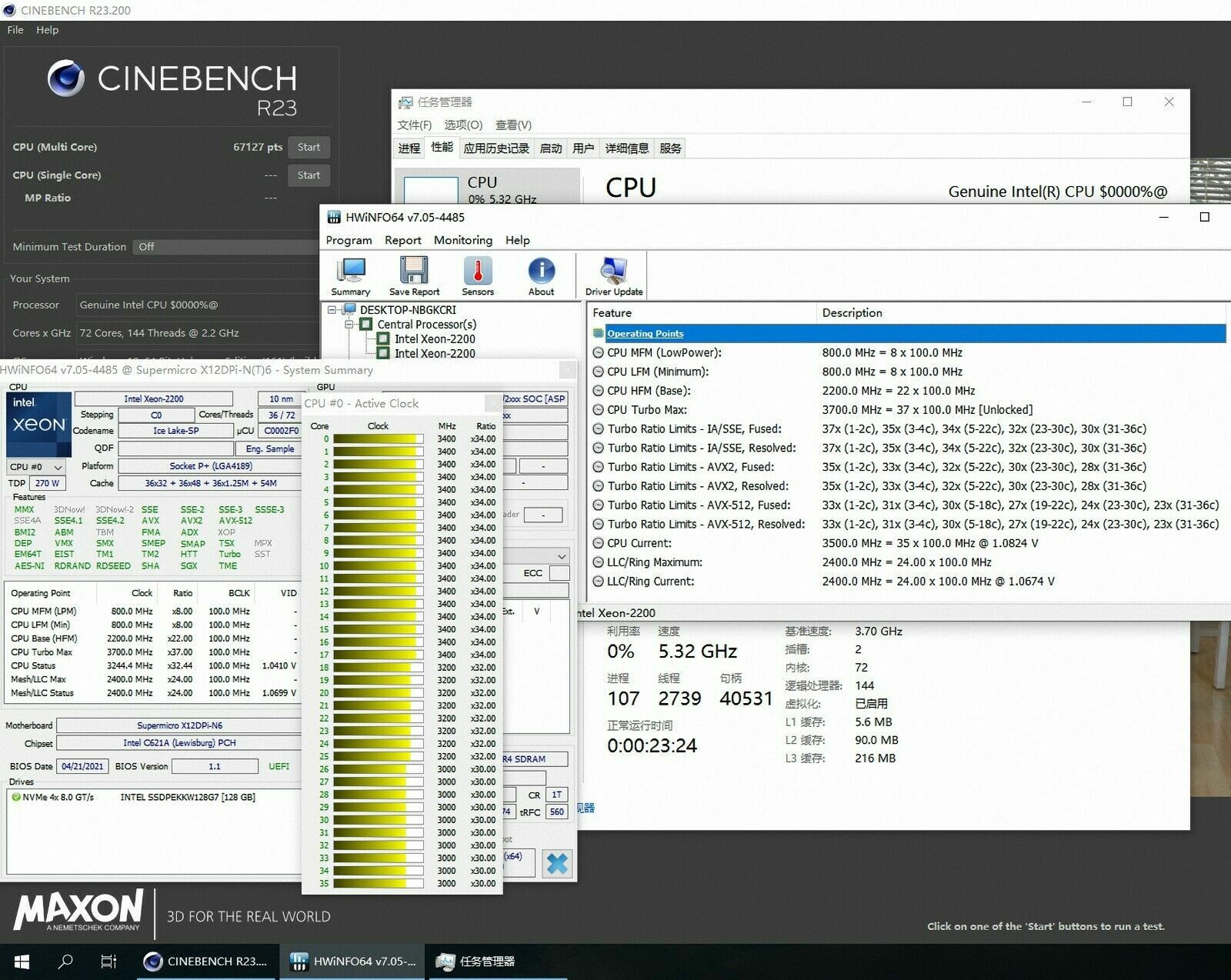 Intel Xeon Platinum 8360y ES 36c 2.2ghz 250w lga4189 ddr4-3200 CPU processor