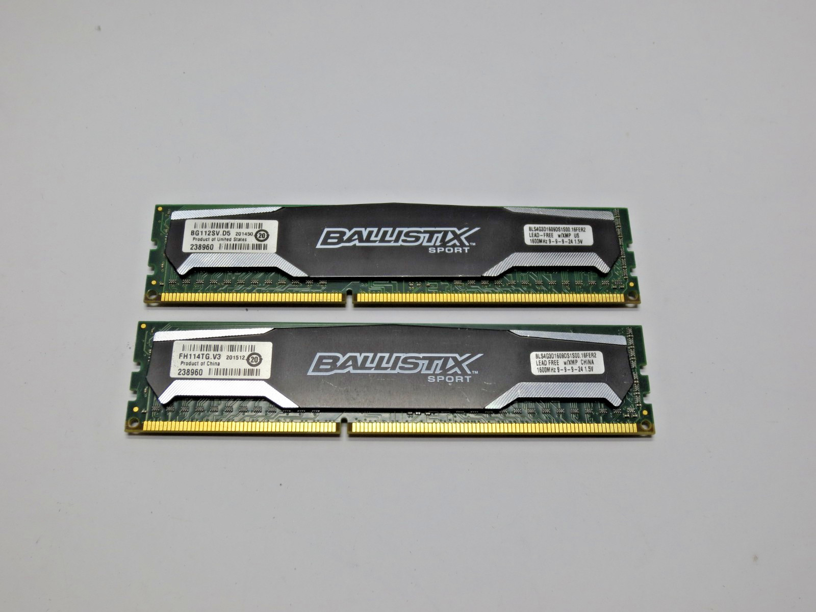 Crucial Ballistix Sport 8GB (2x4GB) PC3-12800 Memory RAM BLS4G3D1609DS1S00.16FER
