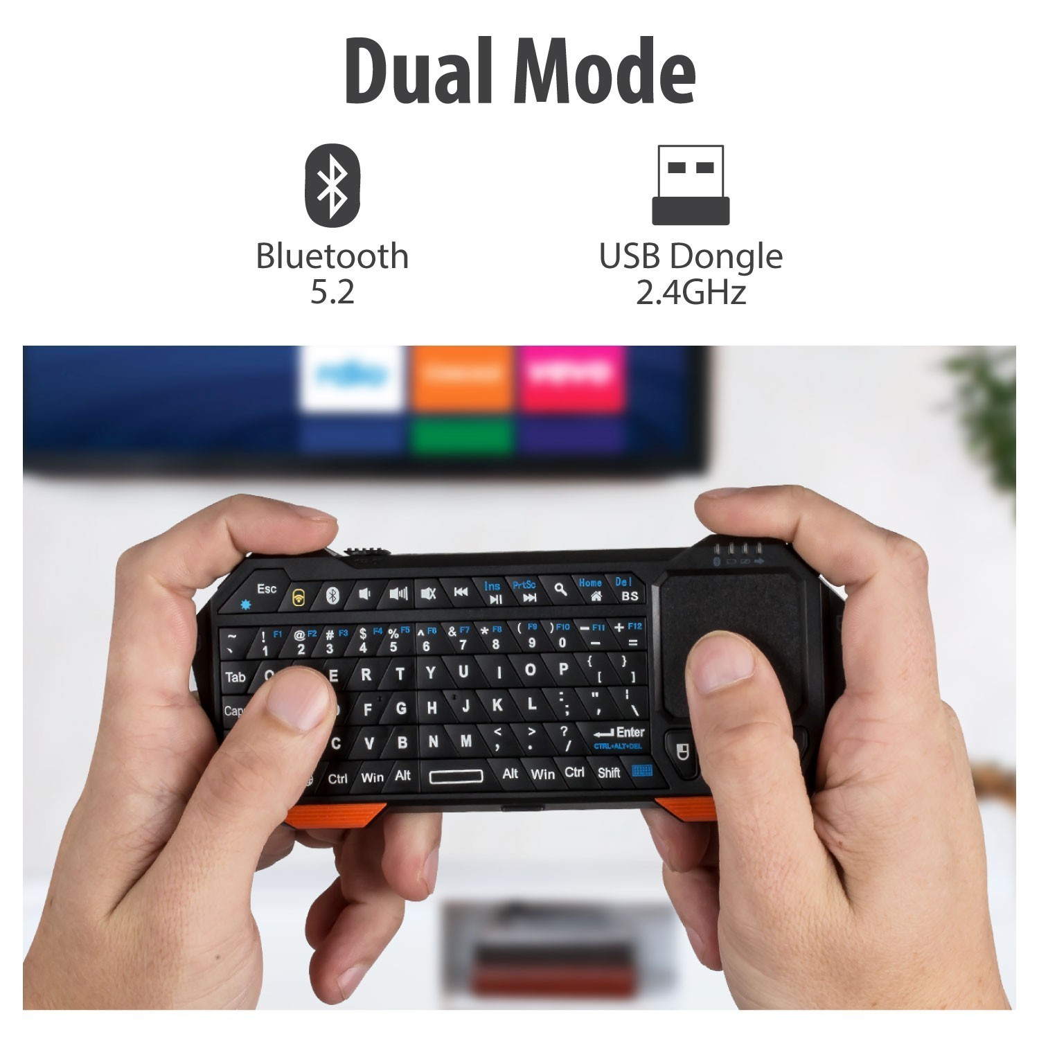30ft Range Mini Wireless Bluetooth Keyboard w/ Touchpad for PS4 PC VR