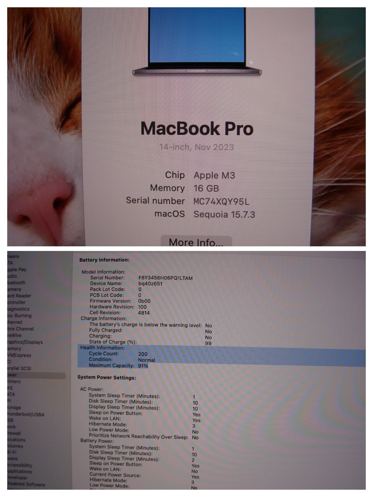 Apple Macbook Pro 14″ (2023) A2918 M3 4.05GHz 8CPU/10GPU 16GB 512GB SSD +Charger