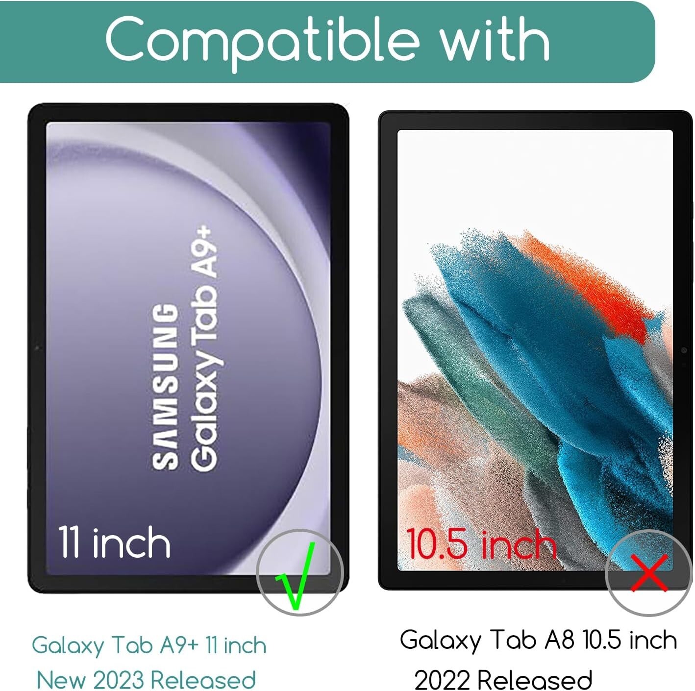 (2 Pack) Samsung Galaxy Tab A9 Plus / A9+ 5G 11″ Screen Protector Tempered Glass