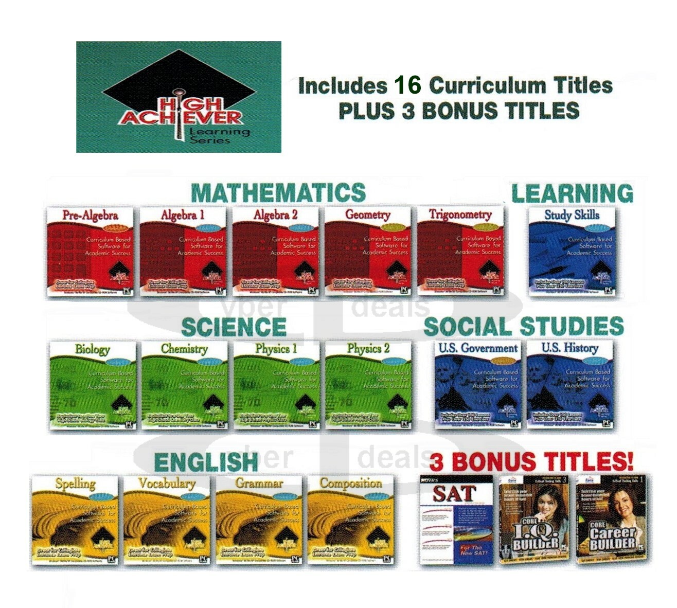 High School Language Arts +Many More Core Subjects Gr 9-12 PC Windows Sealed New
