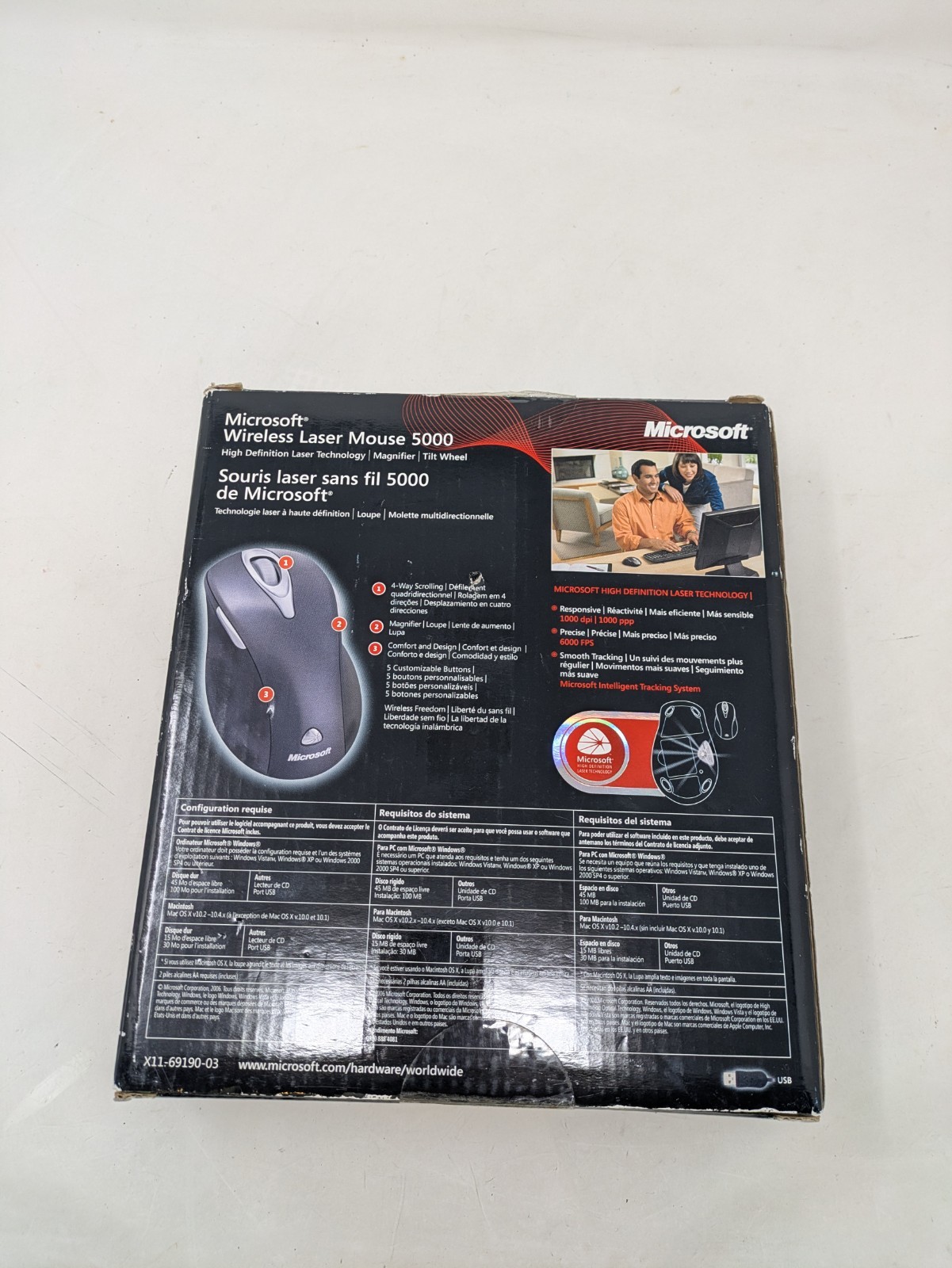 Microsoft Wireless Laser Mouse 5000 – Metallic Black