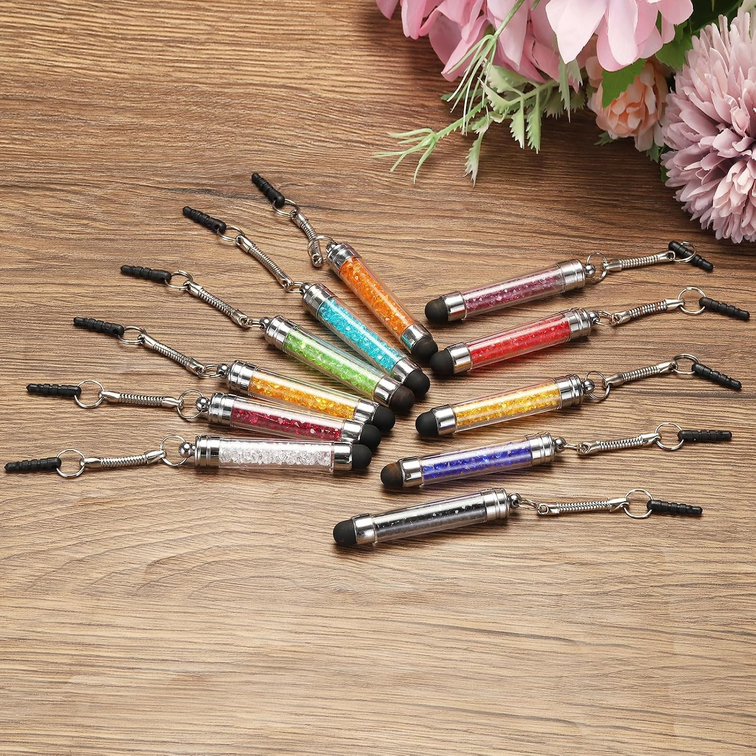 5Pcs Stylus Pen for Touch Screens Mini Crystal Diamond Capacitive