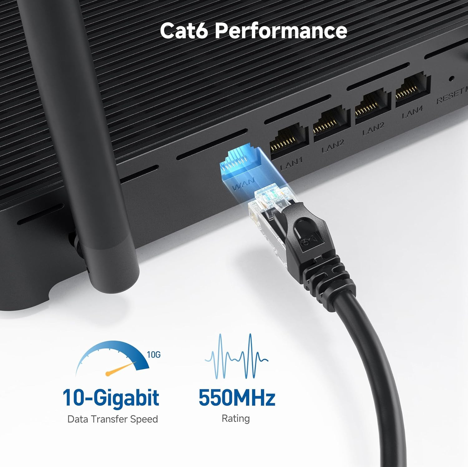 Cable Matters 10Gbps Snagless Cat 6 Ethernet Cable – 25Ft, Cat 6 Cable, Cat6 Cor
