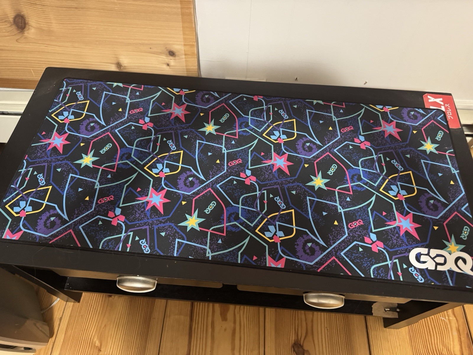 Games Done Quick Large/XL Patterned Computer Desk Mat, Black & Multicolor Design