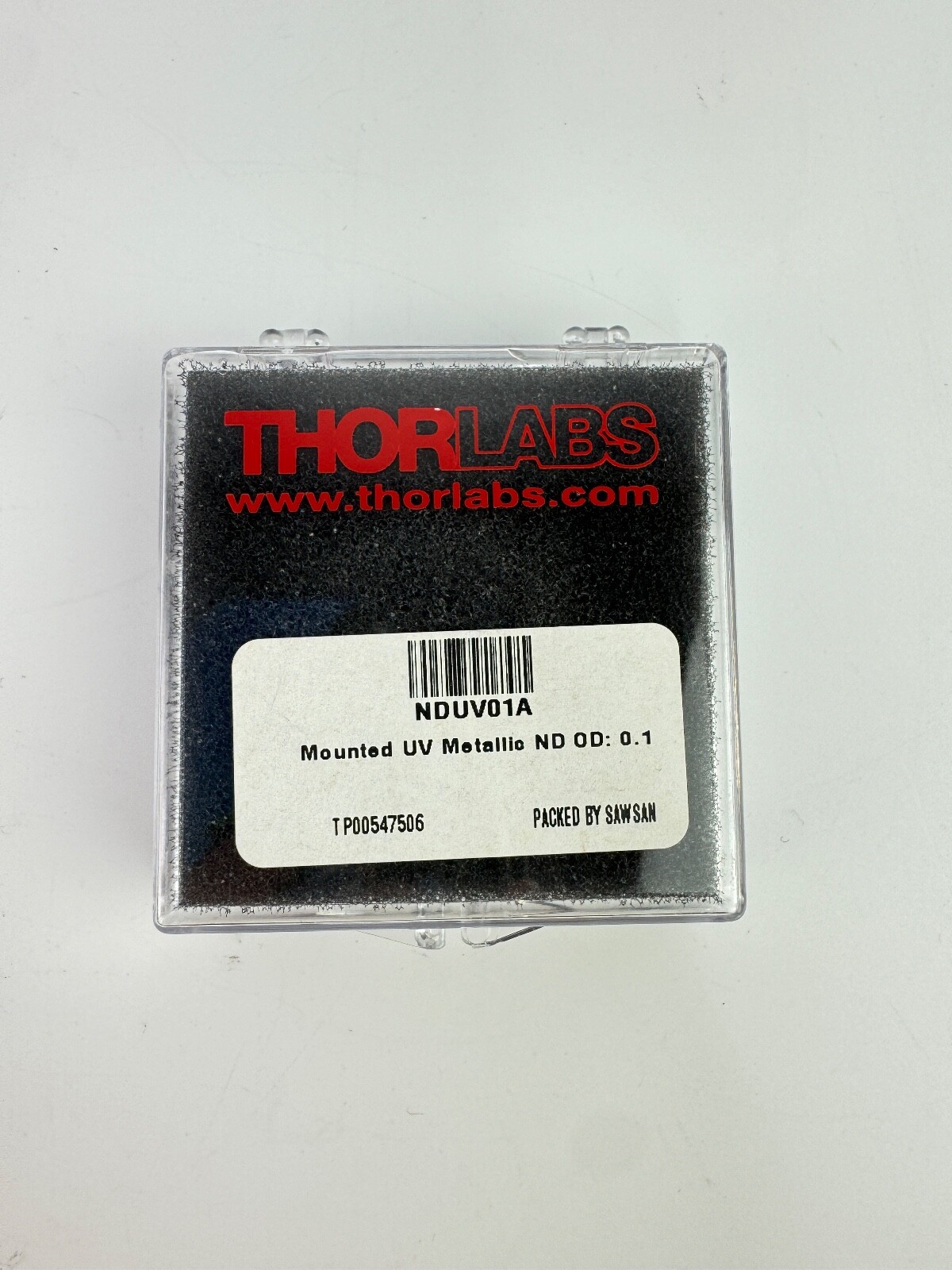 Thorlabs NDUV01A – SM1-Threaded Mount, Ø25 mm UVFS Reflective ND Filter, OD: 0.1